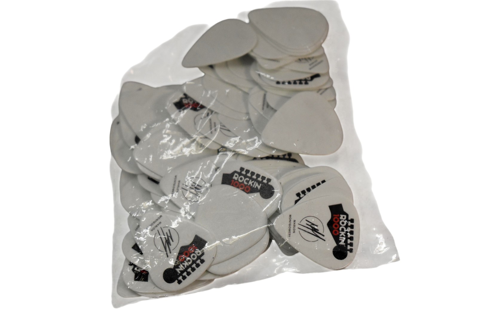 104pc Bulk ROCKIN 1000 Guitar Picks Bulk Pack Marlon Montgomery White Plectrums