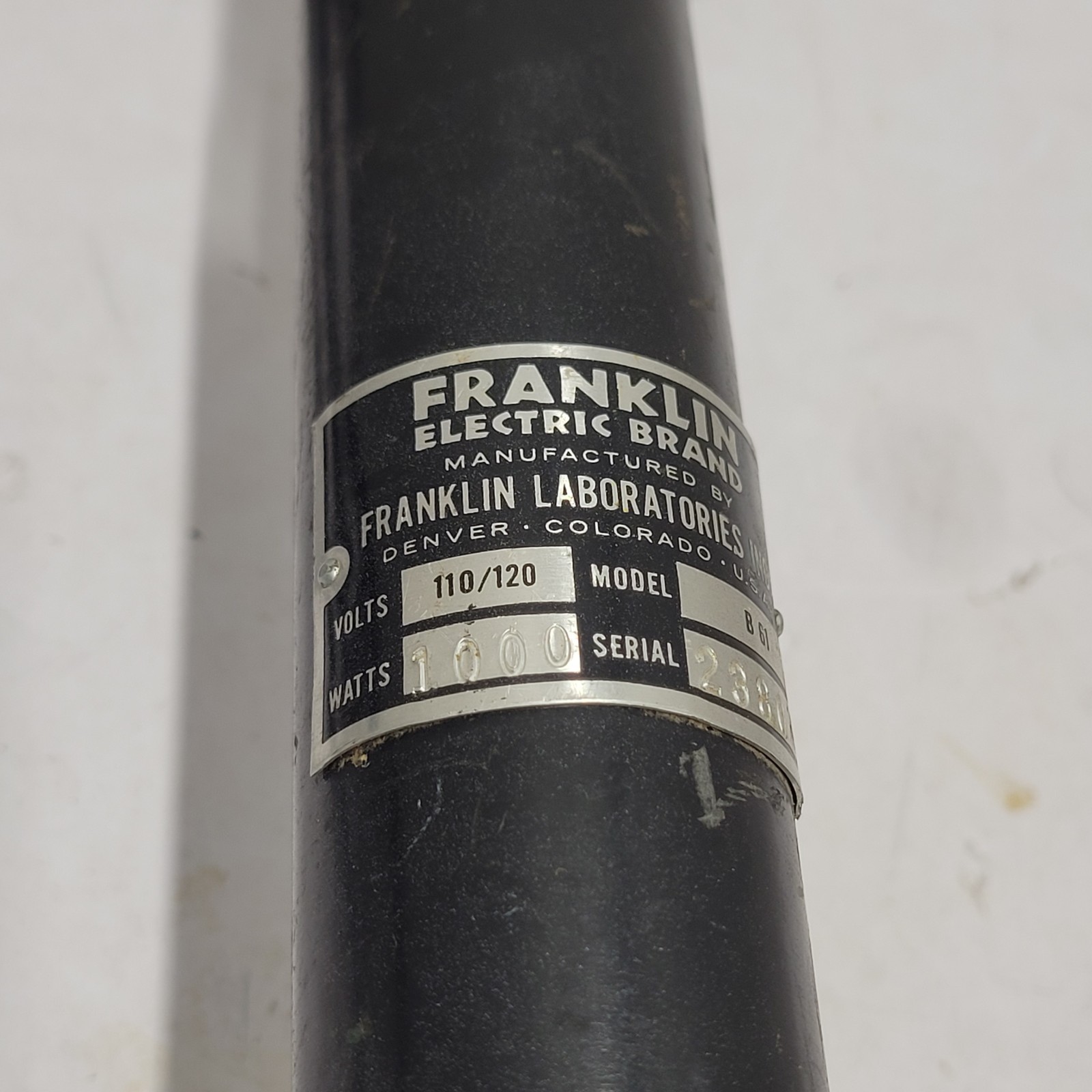 Franklin Electric Cattle Branding Iron - Electric Brander Model B61 WORKS