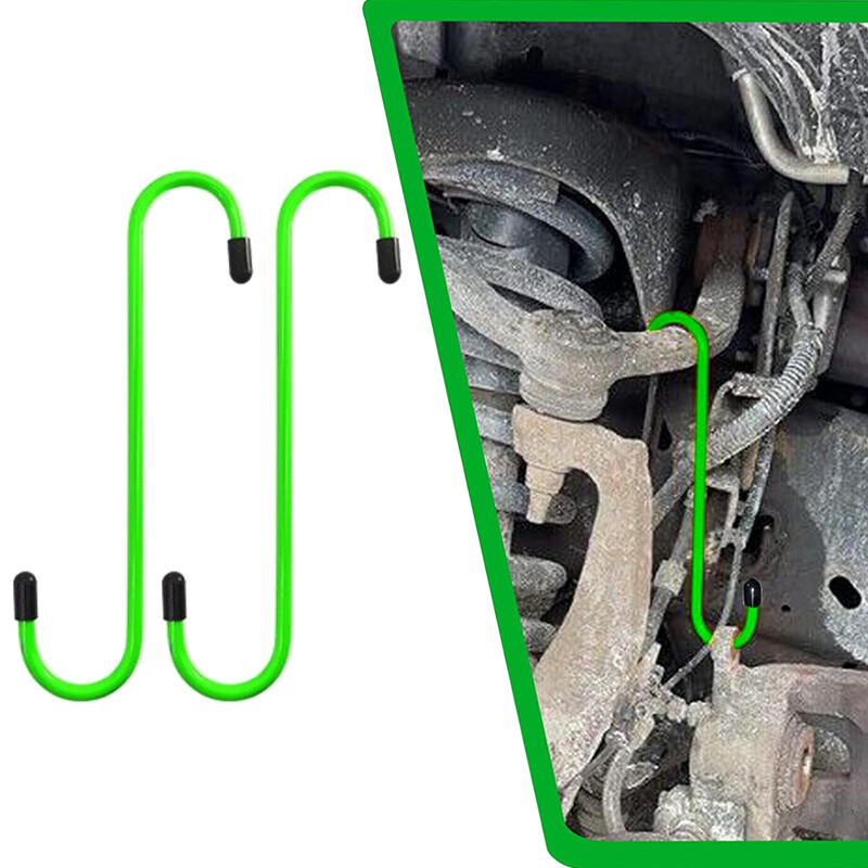 2Pcs Green Brake Caliper Hanger Hooks Steel Powder Coated  (2 Piece Set)