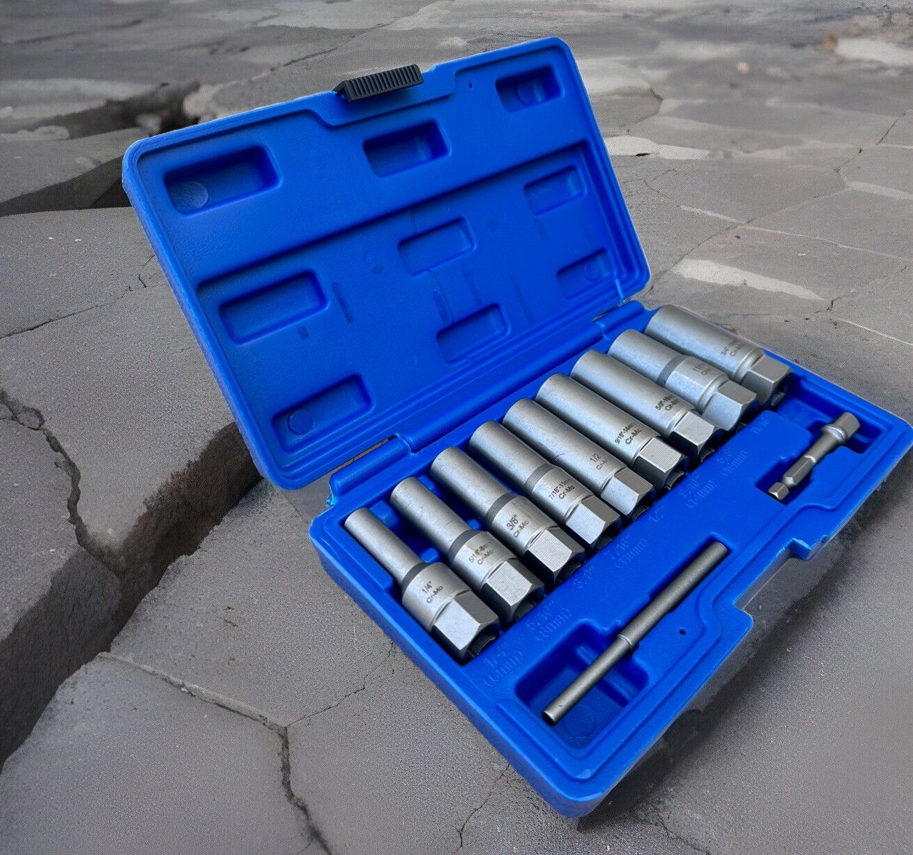 11pcs 3/8” Dr. DuoMetrix Impact Round Bolt Screw Nut Extractor Remove Set