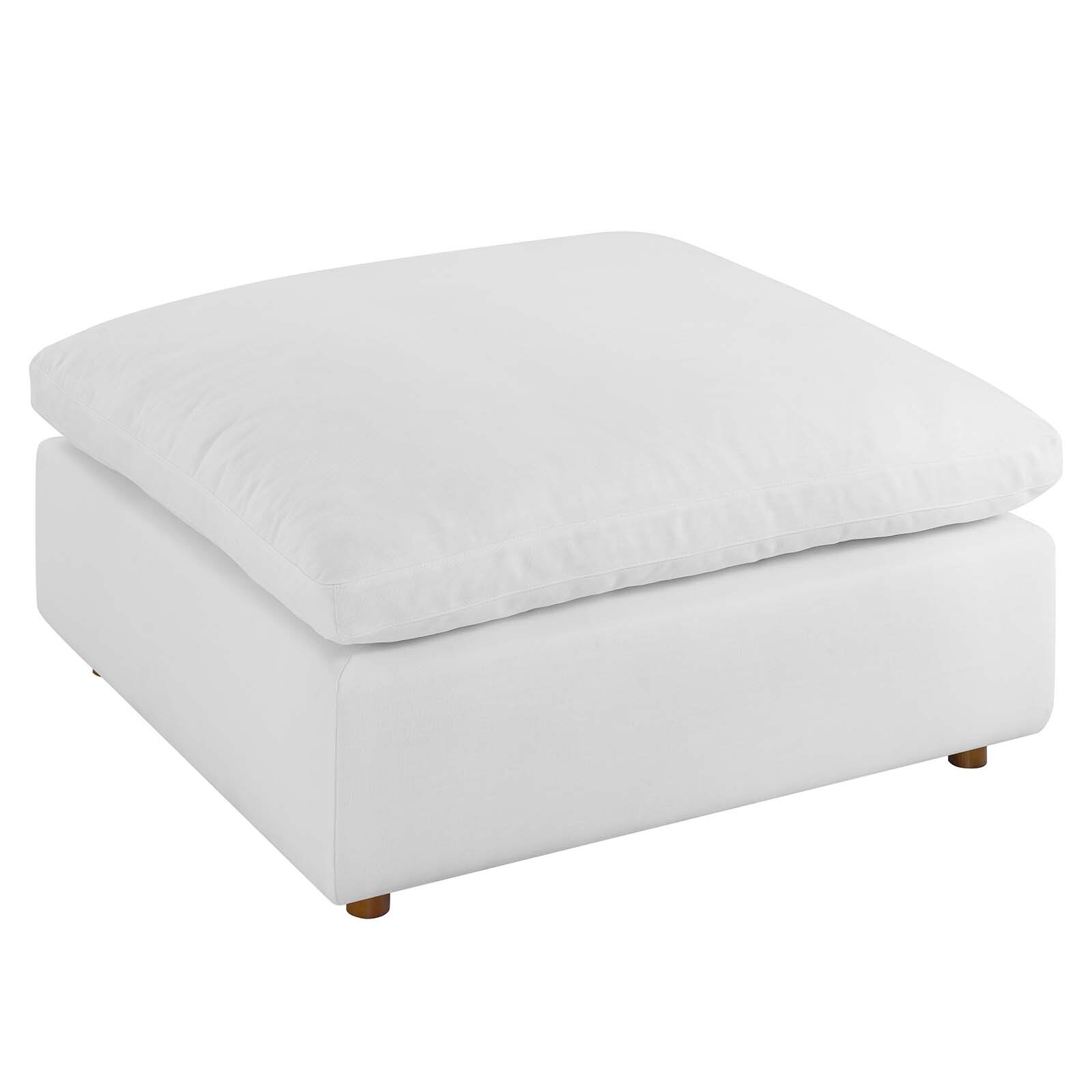Modway Commix Down Filled Overstuffed Ottoman in Pure White