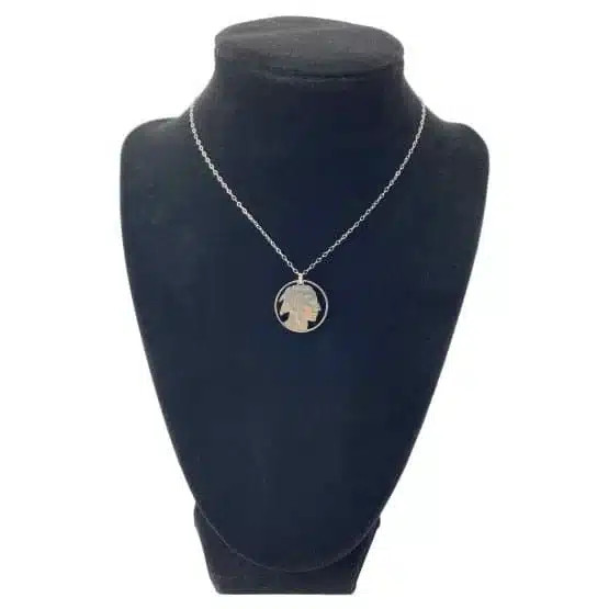 Indian Head Nickel Necklace with Rim | Cut Coin Jewelry