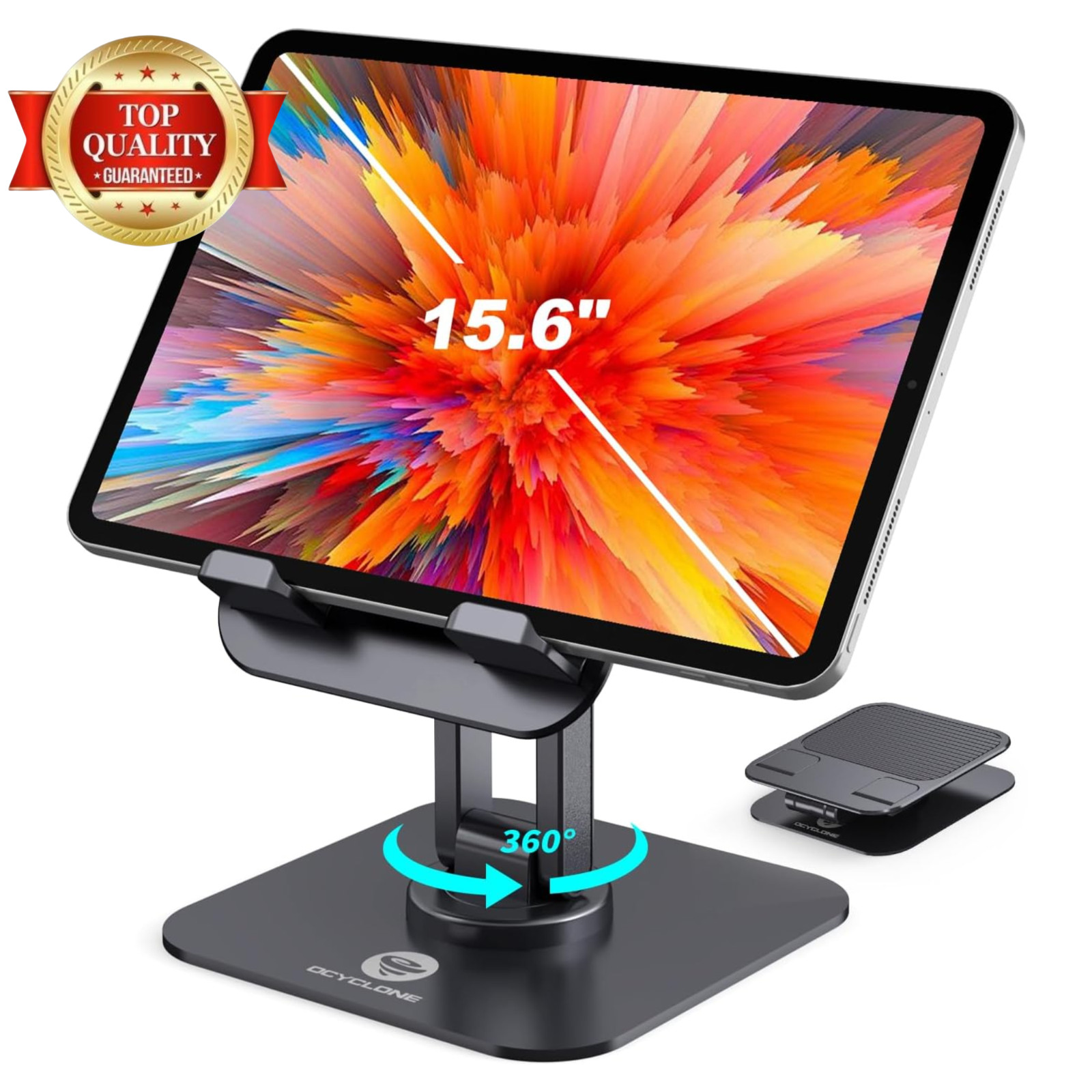 Ipad Stand, 360° Rotating Adjustable Foldable Ipad Tablet Stand Holder for Desk