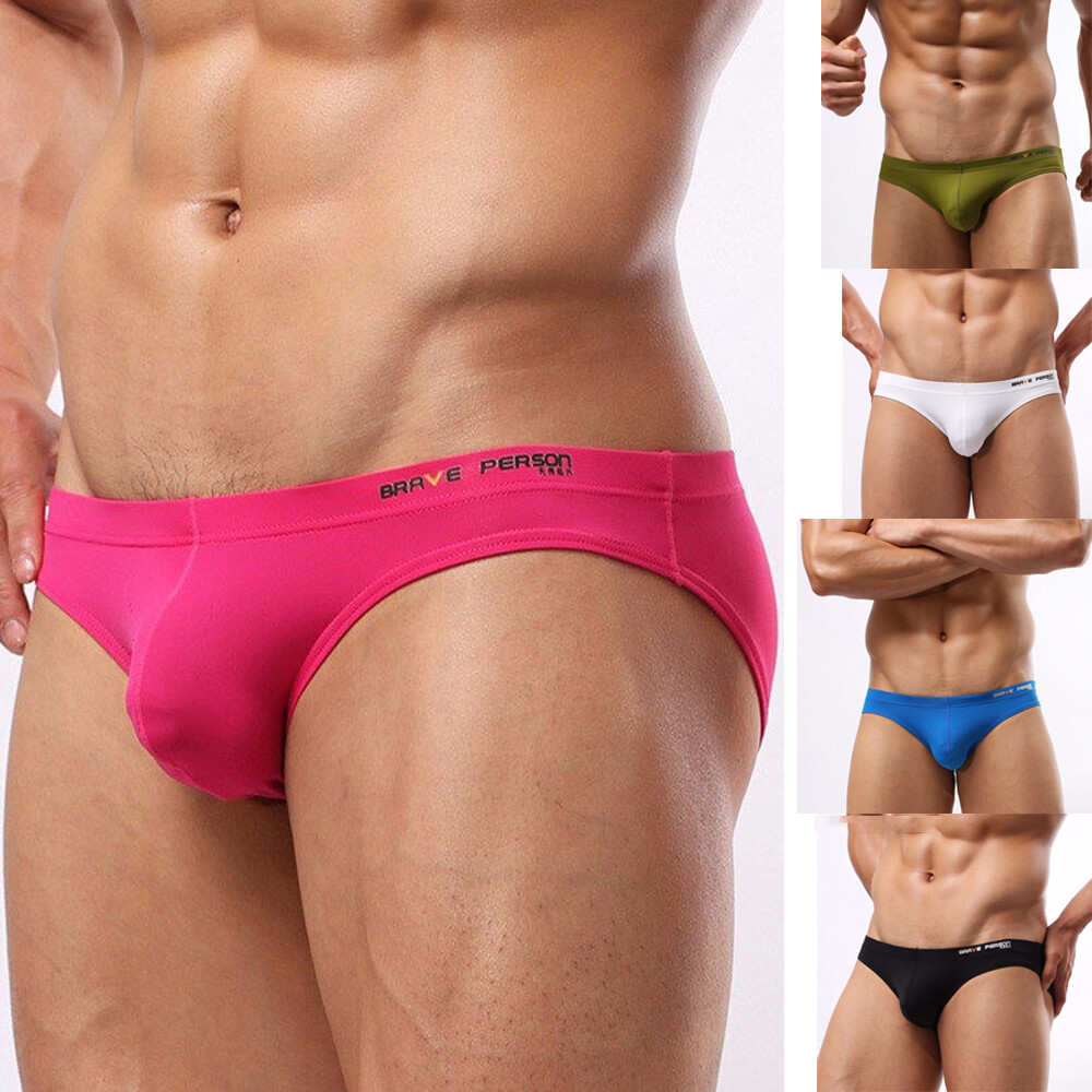 Mens Sexy Underwear Pouch Boxer Briefs Brave Person Nylon Swimwear Bikinis