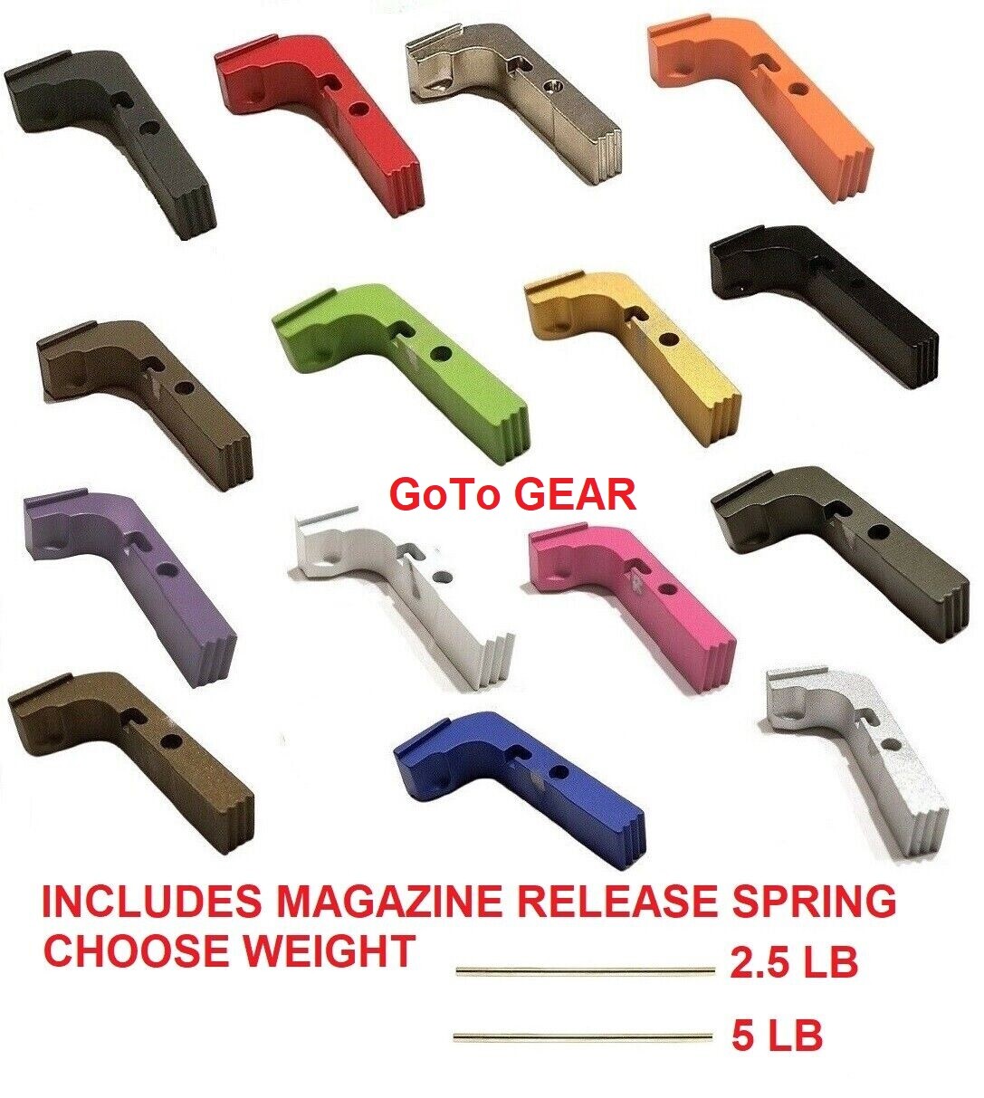 Extended Aluminum Magazine Release Plus Spring For GLOCK 17 and 19 Gen 1 2 3