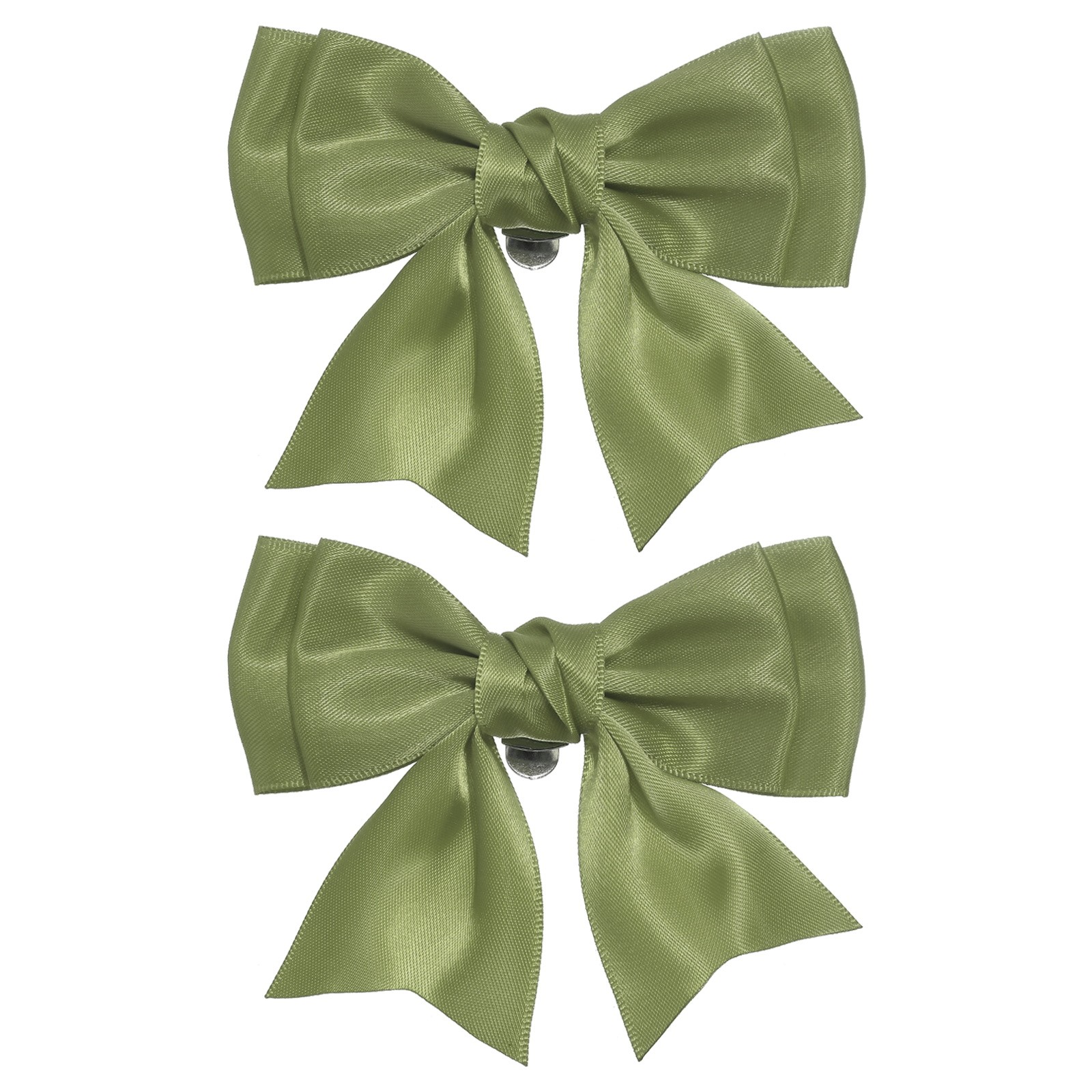 2Pcs Women Bow Shoe Clips Satin Detachable Bowknot Shoe Clips Grass Green