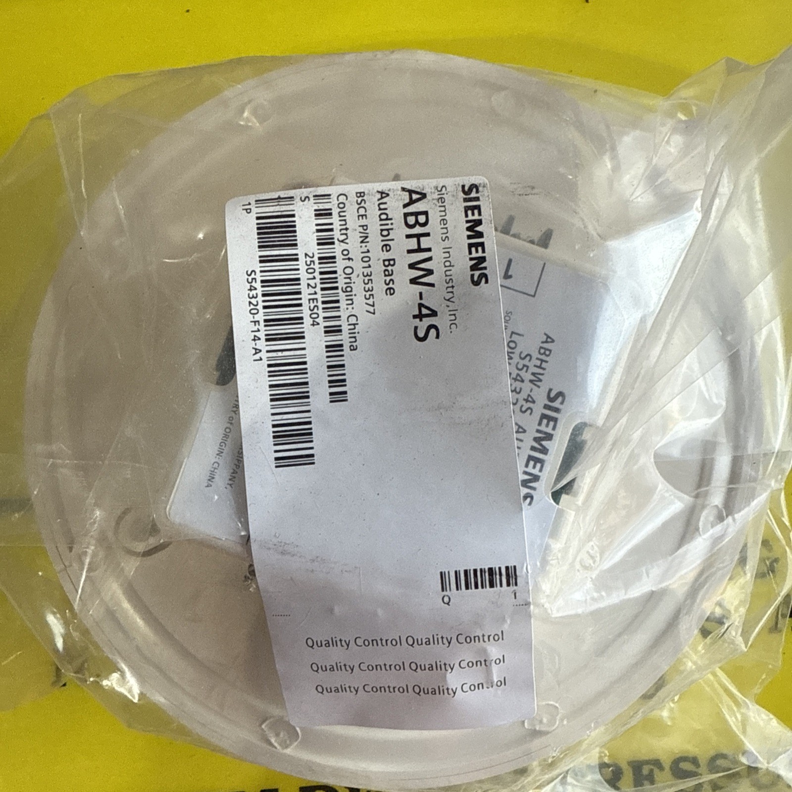 SIEMENS ABHW-4S LOW FREQUENCY 520 HZ SOUNDER BASE S54320-F14-A1 - NEW -
