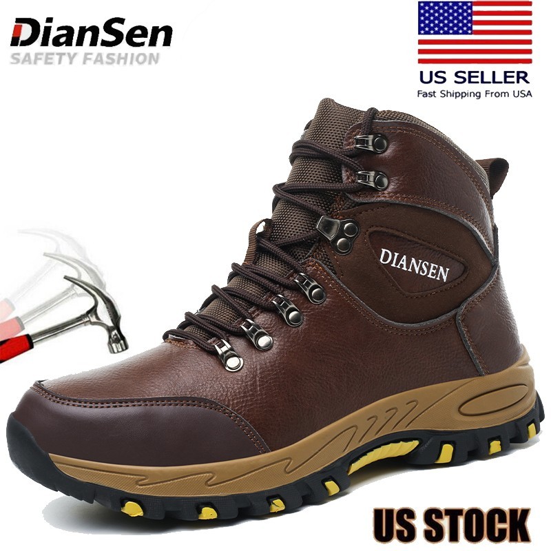 Men's Steel Toe Work Boots Non slip Hiking Boots Construction Waterproof Boot