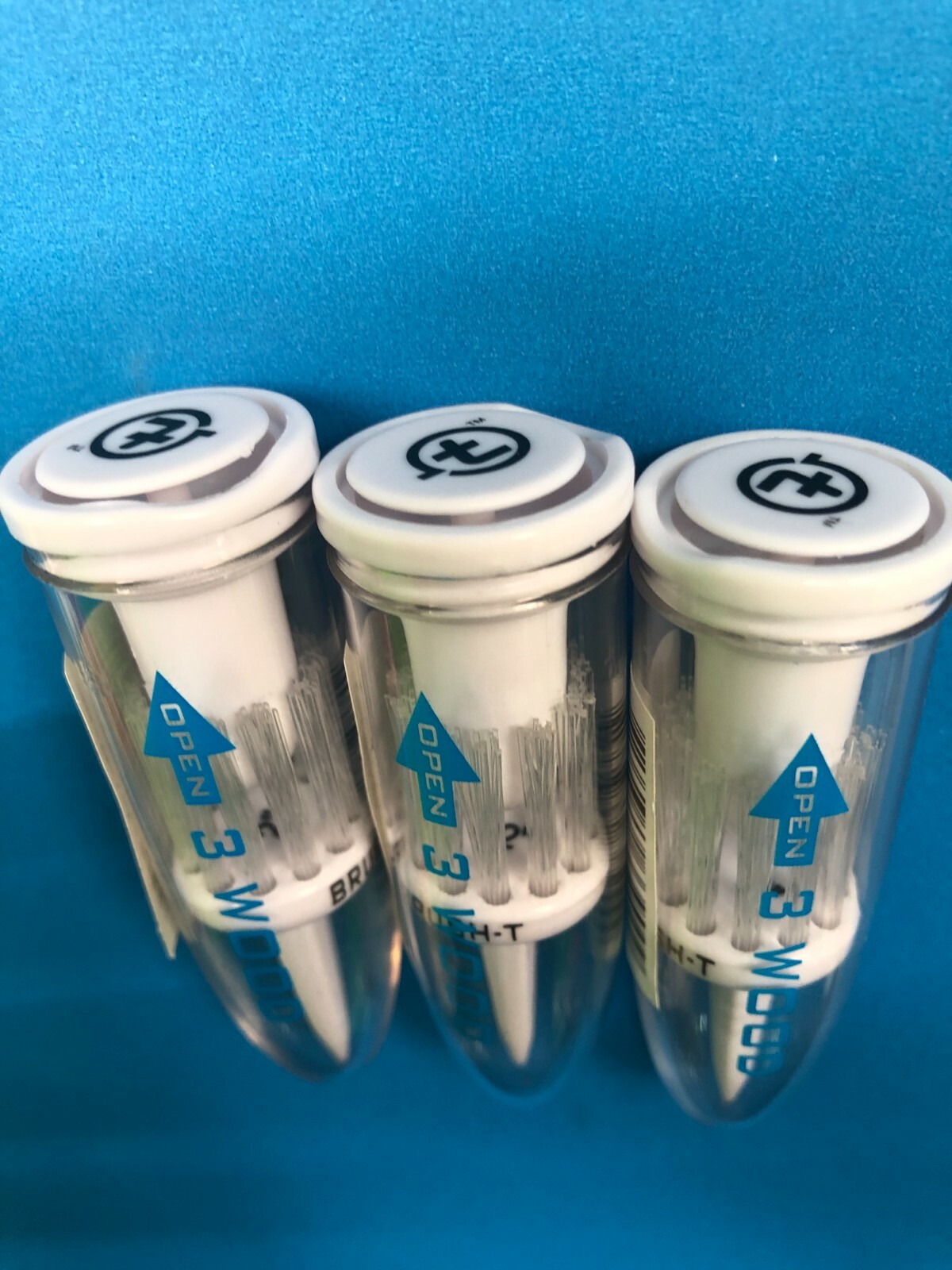 Brush-t Golf Tees  3wood  -3 pack  - White Pro series