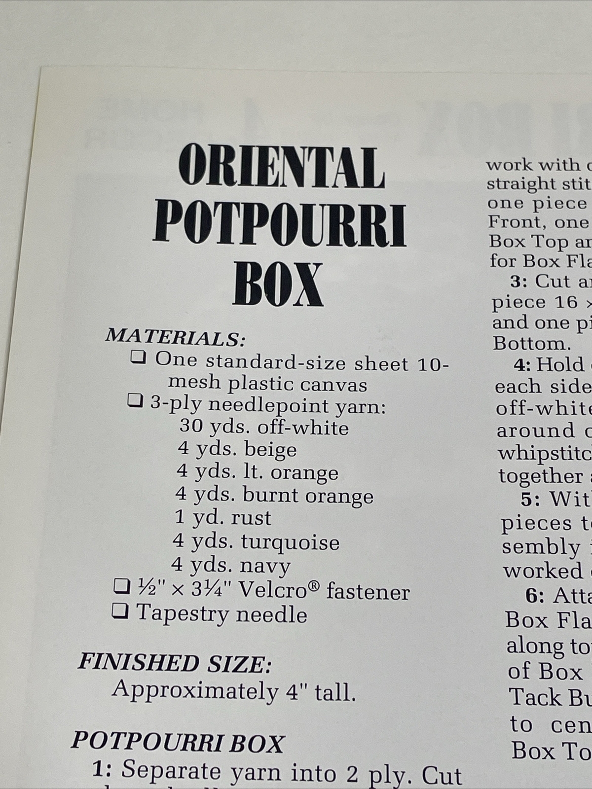 Oriental Potpourri Box Butterfly Annie's Attic Plastic Canvas Pattern