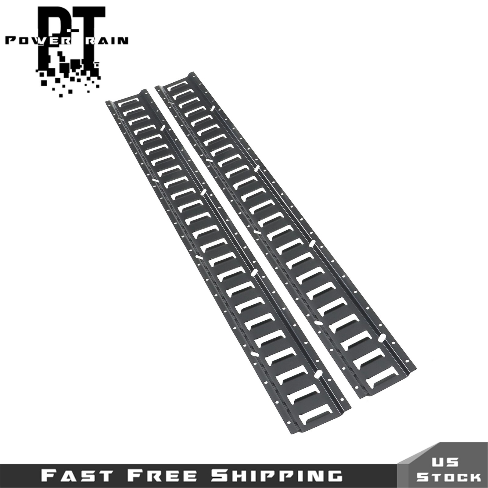 8 Pack 4' E Track Tie Down Rail Black For Garages Vans Powder-Coat