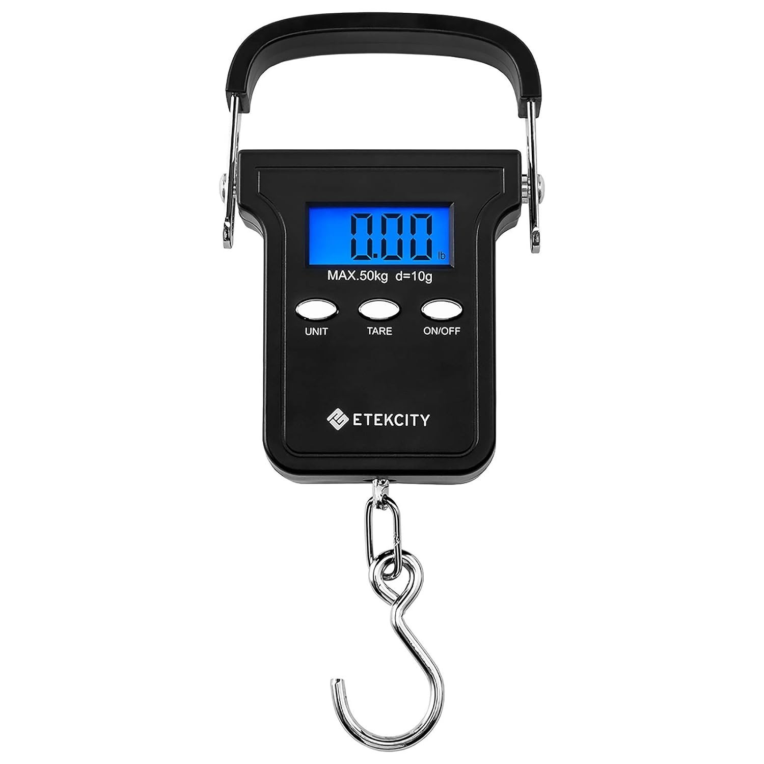 Versatile Hanging Hook Scale - 110lb Capacity, Backlit Display for Easy Reading