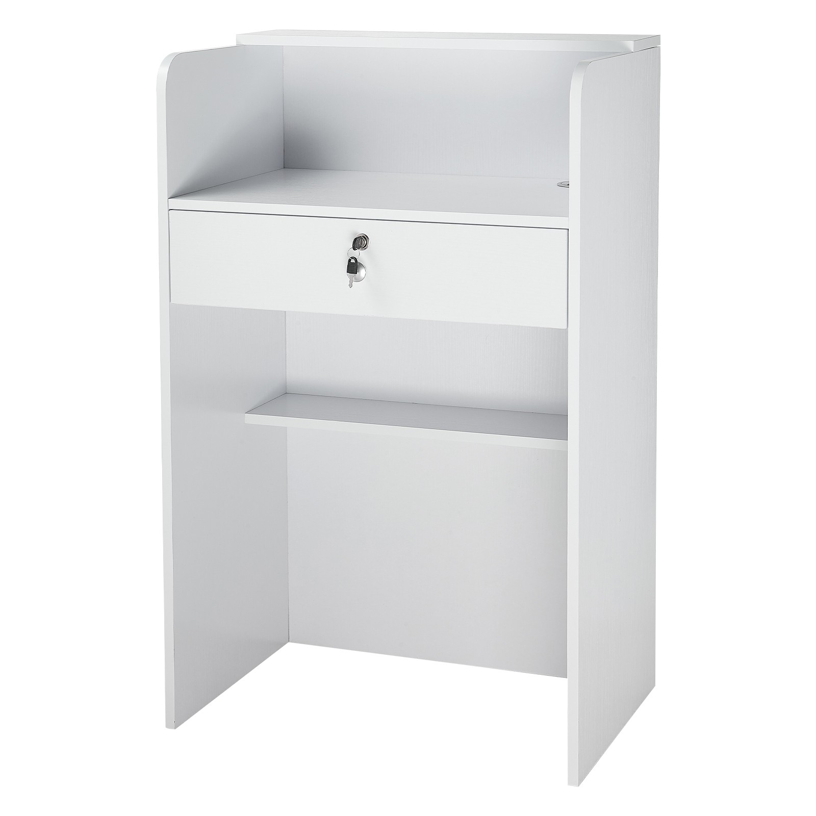 Uimoso Reception Desk 23.6-inch Compact Rectangular Counter with Storage Drawer