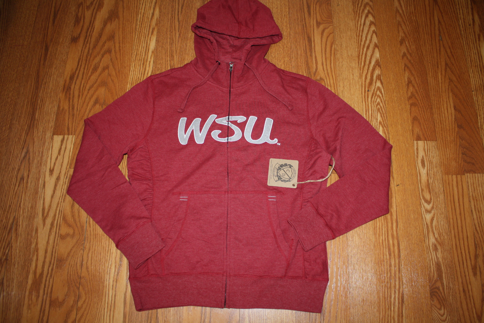 NWT Womens CAMPUS DRIVE Red WASHINGTON STATE WSU Full Zip Hoodie S Small