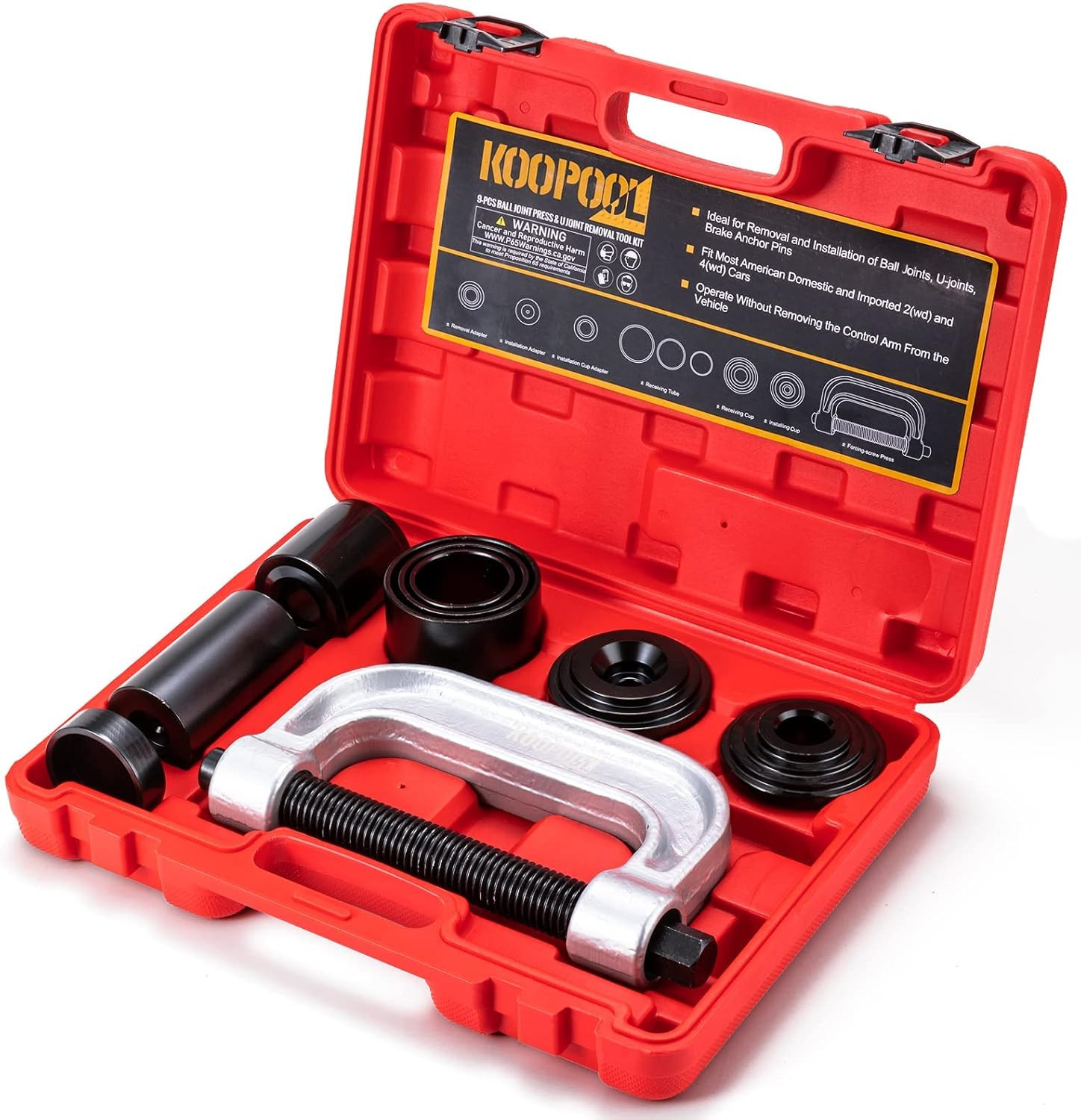 10 PCS Ball Joint Press & U Joint Removal Tool Kit for Suspension System Servic