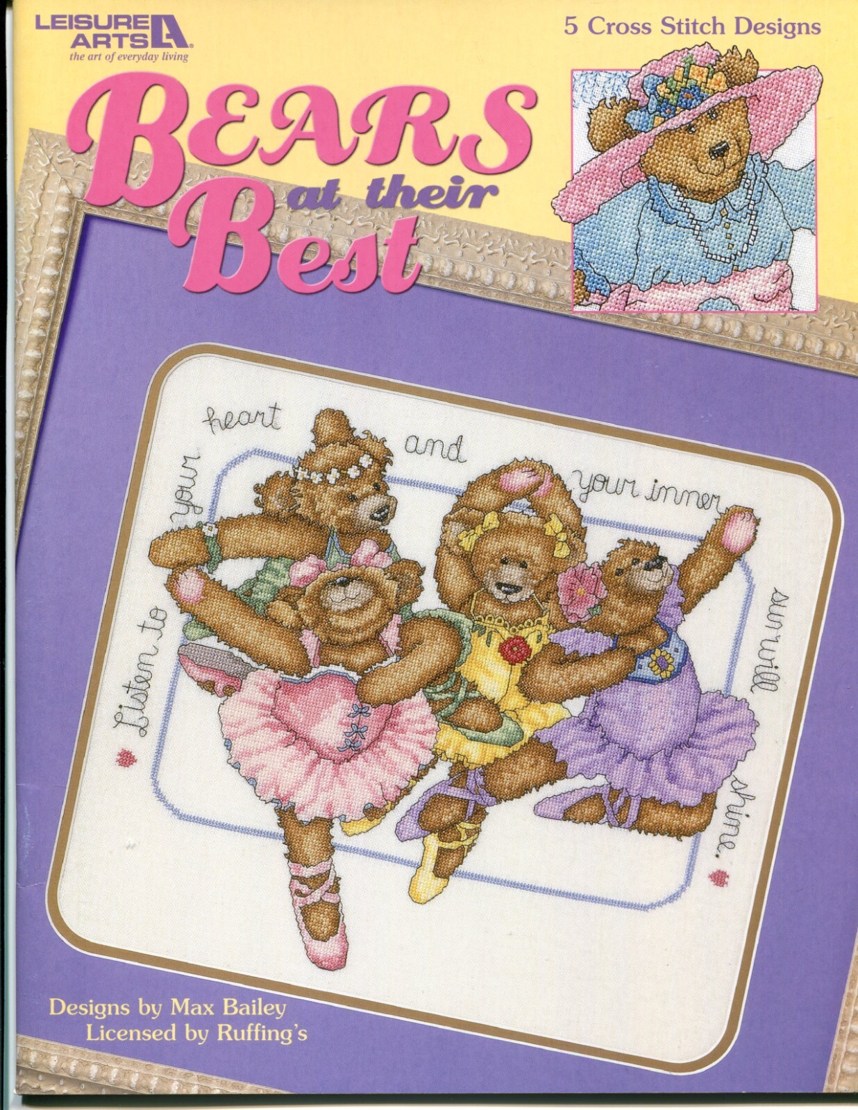 Bears at their Best - cross stitch book - Leisure Arts #3643