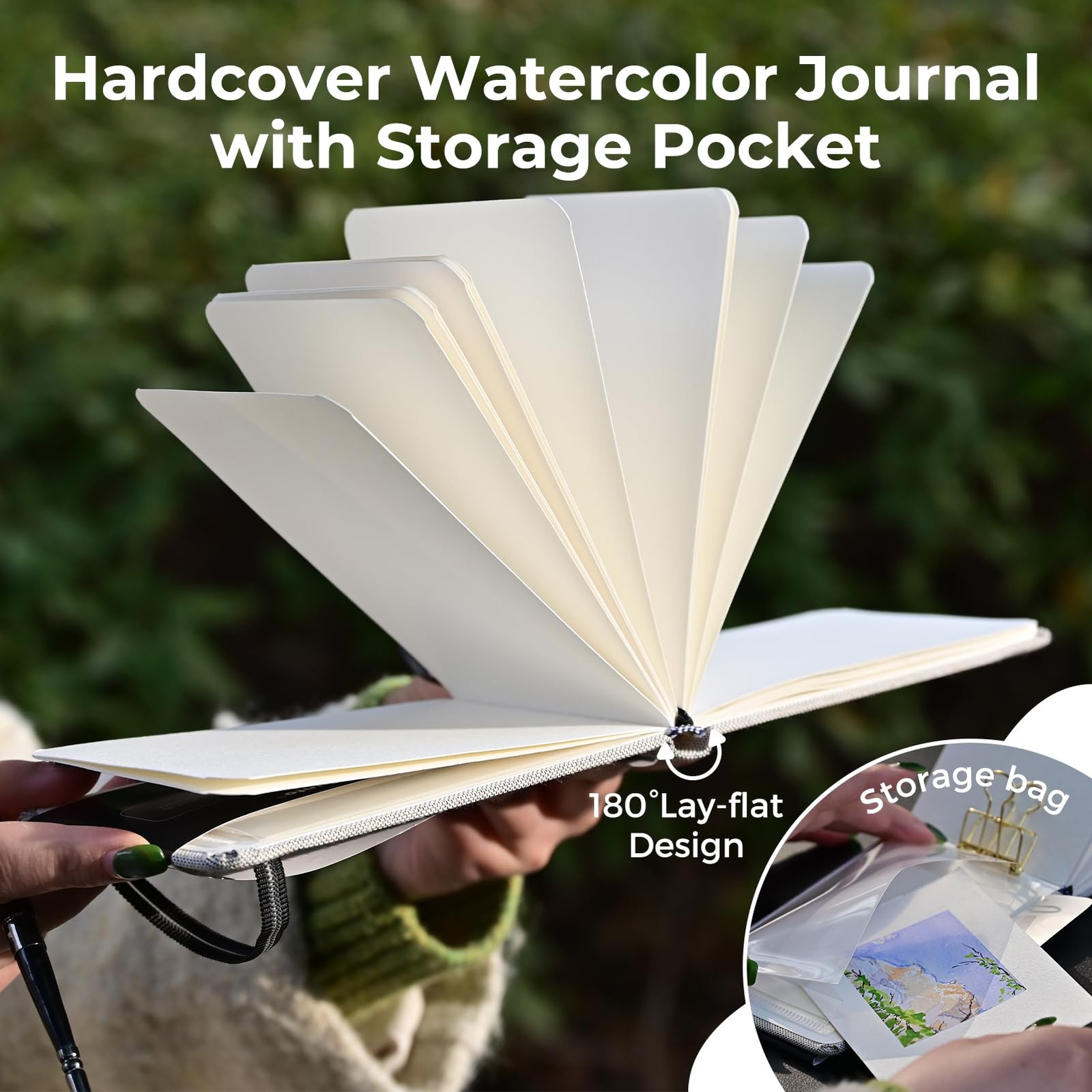 Journal, 3.5x5.5, 2 Pack, 24 Sheets Each, Cold-Pressed with Inner Pocket, 110