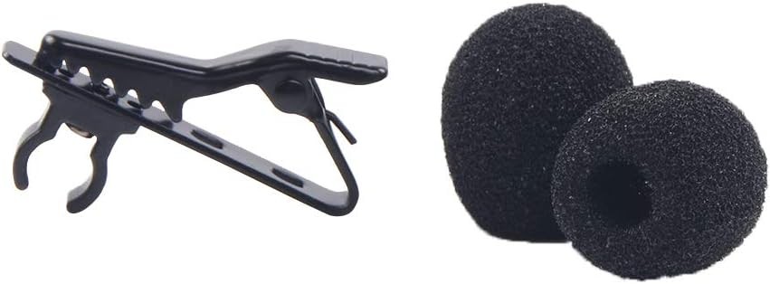 AUGSUN 18Pcs Lapel Microphone Clips Replacement Kit, 6Pcs Lavalier Mic black