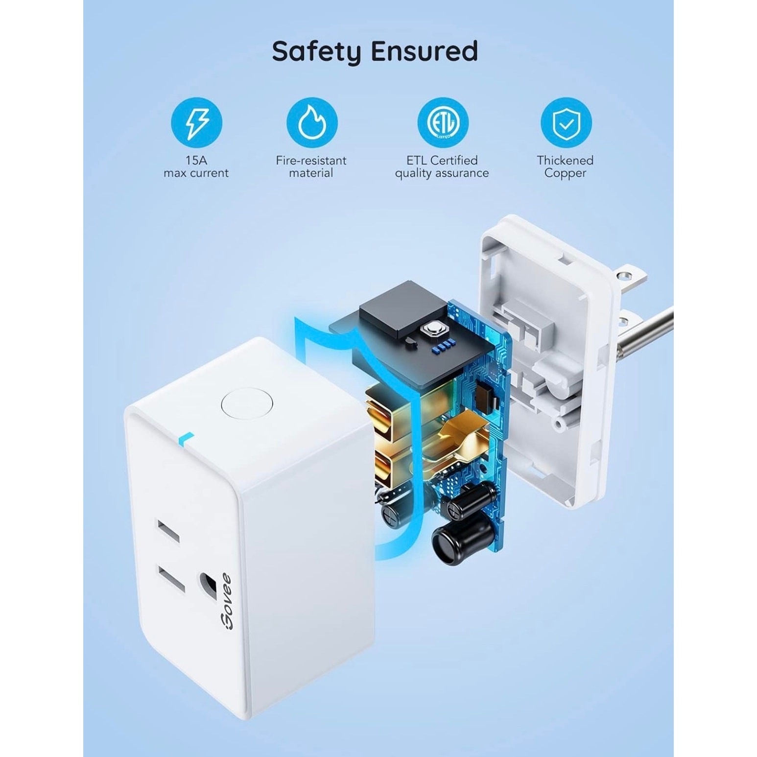Govee Smart Plug 4-Pack - Wi-Fi Bluetooth 15A Outlets