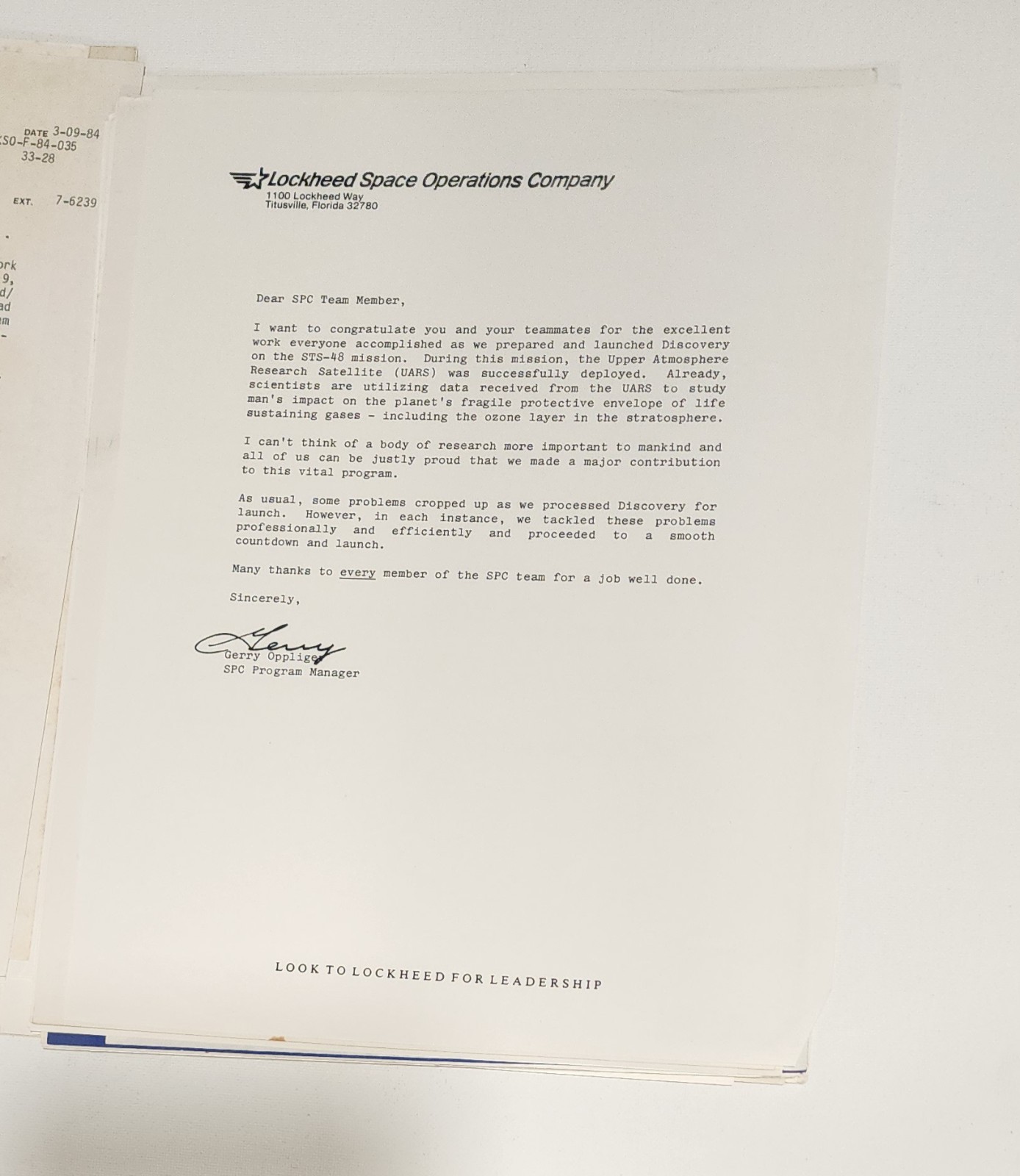 NASA Shuttle Archive Lot–Crew Portraits & Signed Lockheed Letters (STS Missions)