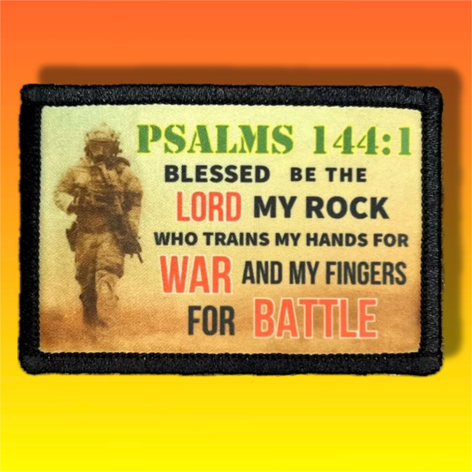 Psalm 144:1 Morale Patch / Military Badge Tactical Airsoft Hook & Loop 546