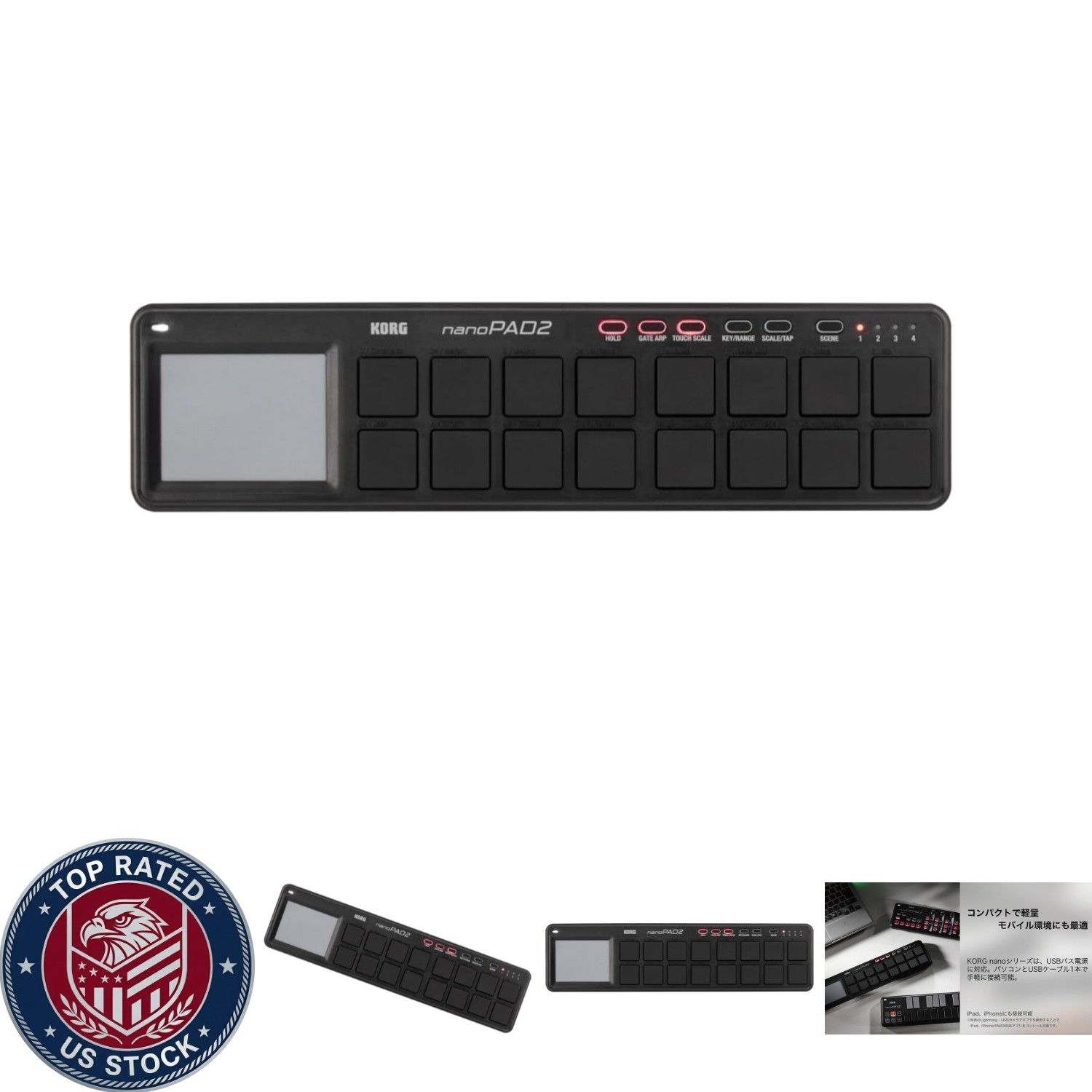 Lightweight Portable MIDI Pad with Velocity-Sensitive Touch and USB Connect