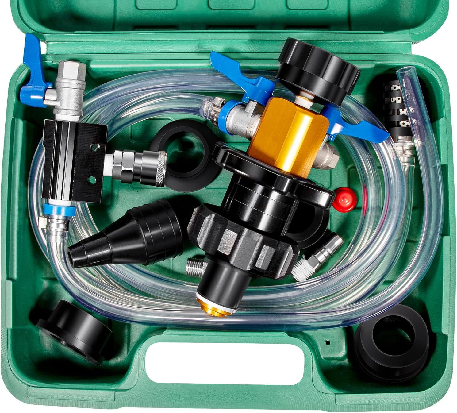 Universal Coolant System Refiller Kit 24444 Vacuum Leak Tester with 5 Adapters