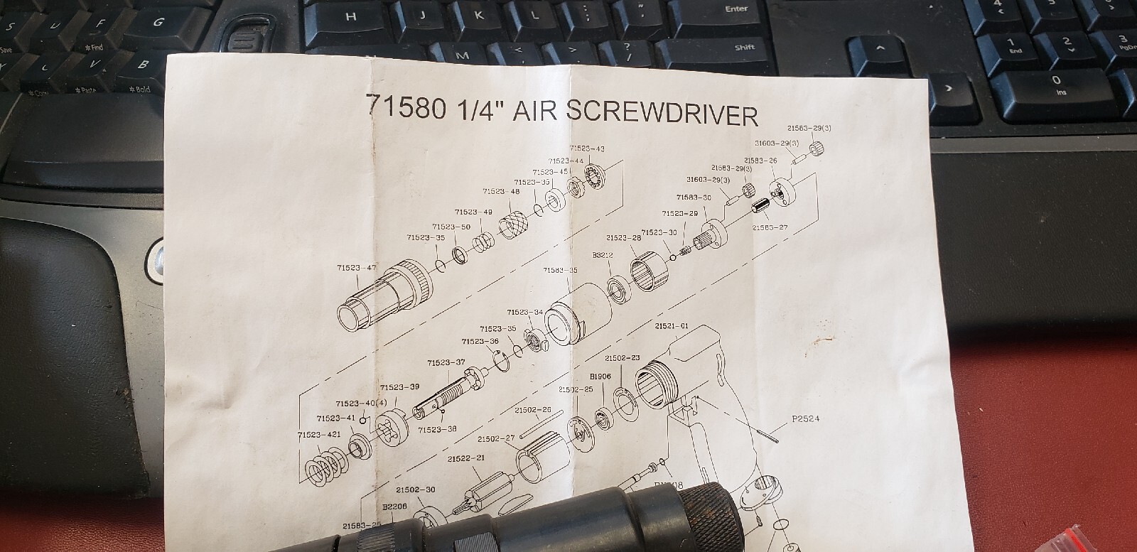 NEW Master Power Air Screwdriver 71580 ( A2-2C)