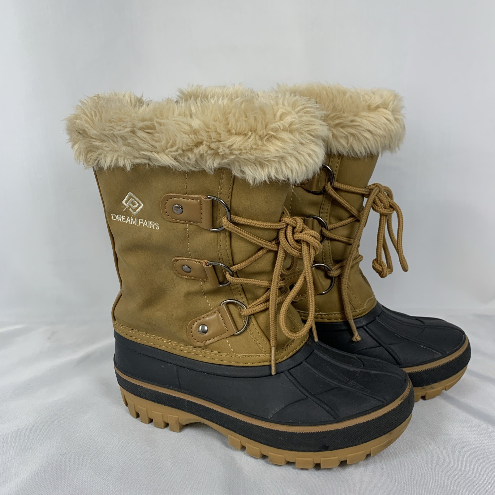 Dream Pairs Kids Winter Snow Boots Faux Fur Lined Insulated Boots Youth 13