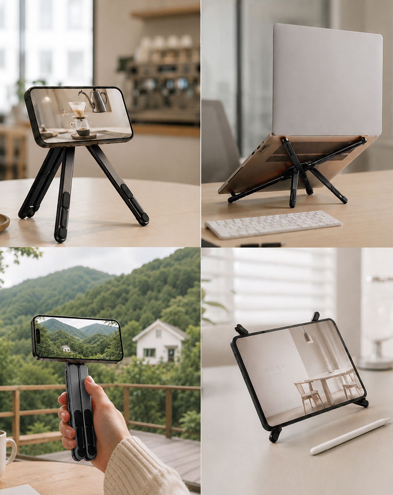 Portable Multi-Functional Holder for Laptop and Phone (GRAY)