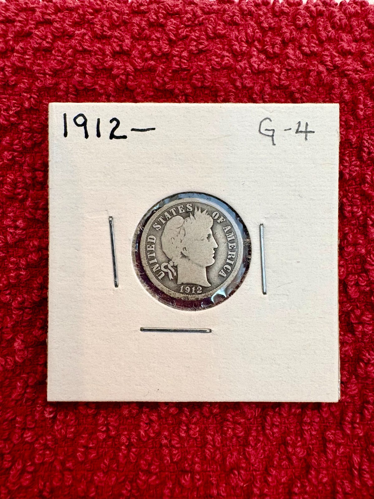 1912 P- USA Silver Liberty BARBER -ANTIQUE Old DIME Coin