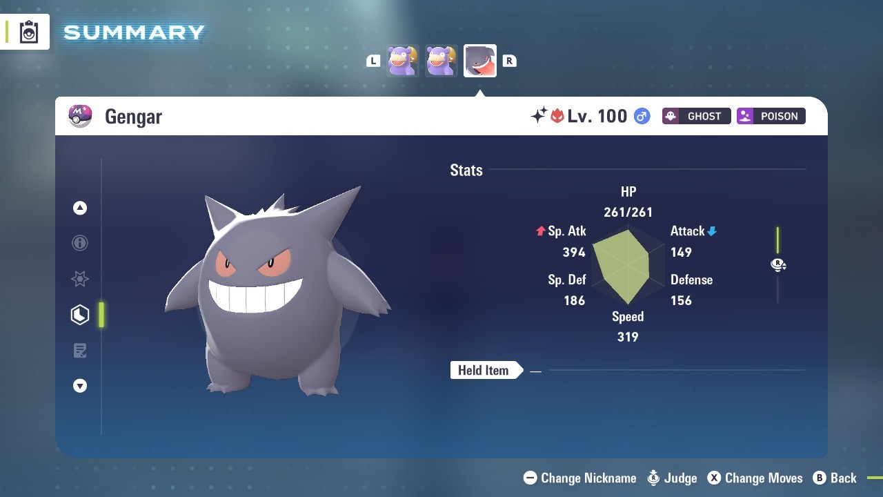 Gengar Shiny Alpha 6IVs Battle Ready - Legends ZA