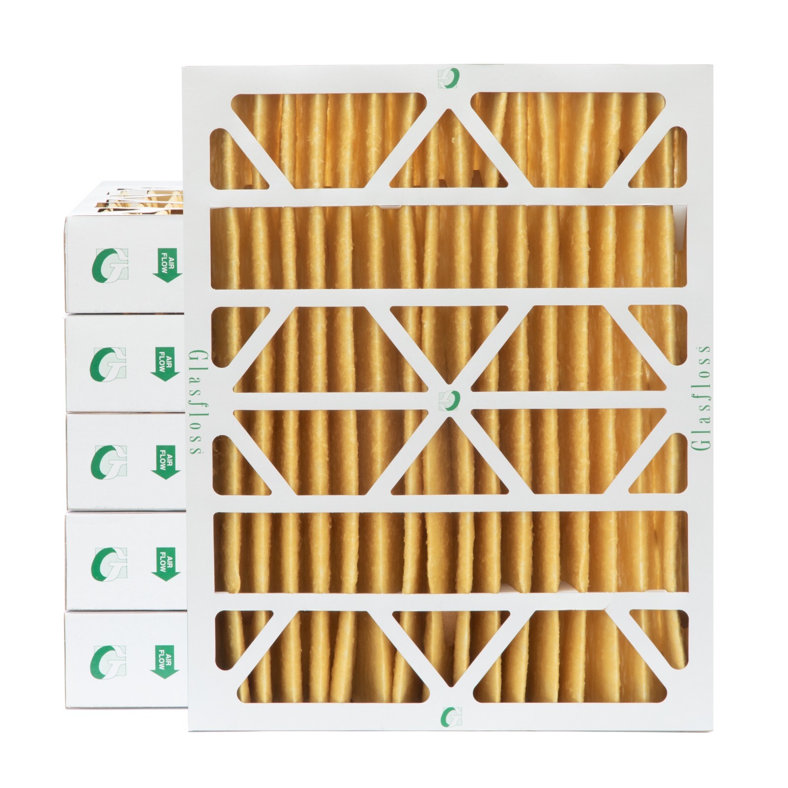 16x20x4 MERV 11 Pleated Air Filters by Glasfloss. 6 Pack. Made in USA
