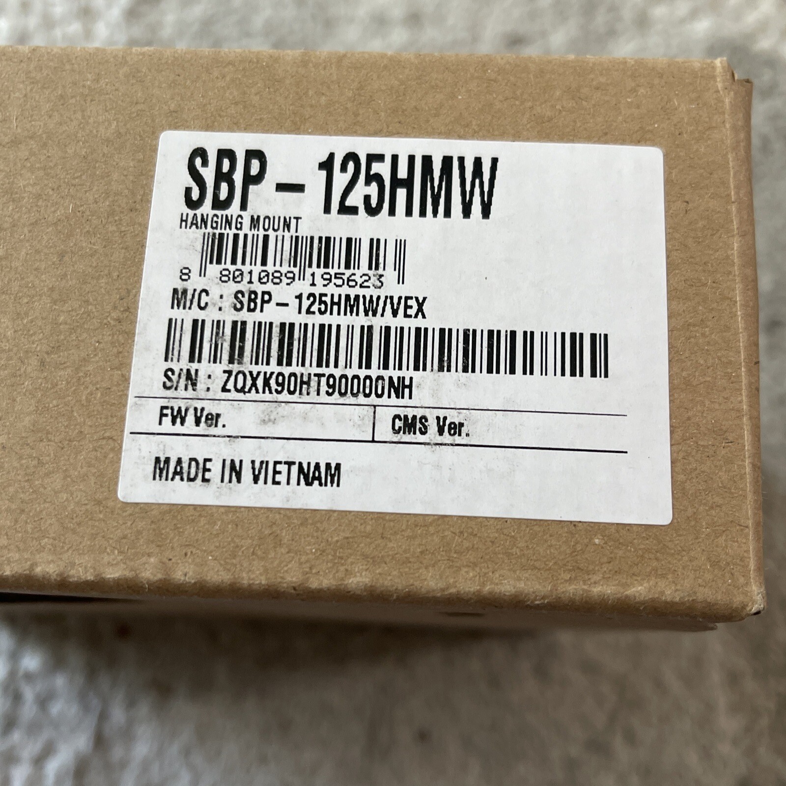 Hanwha Techwin SBP-125HMW Hanging Mount White Color Aluminum Security Accessory