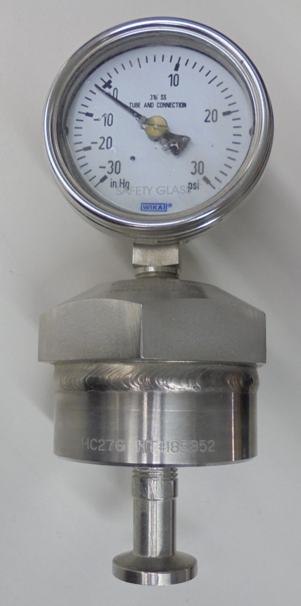 Wika Stainless Steel Vacuum/Pressure Gauge -30inHg 30psi 990/TB Mini Diaphragm