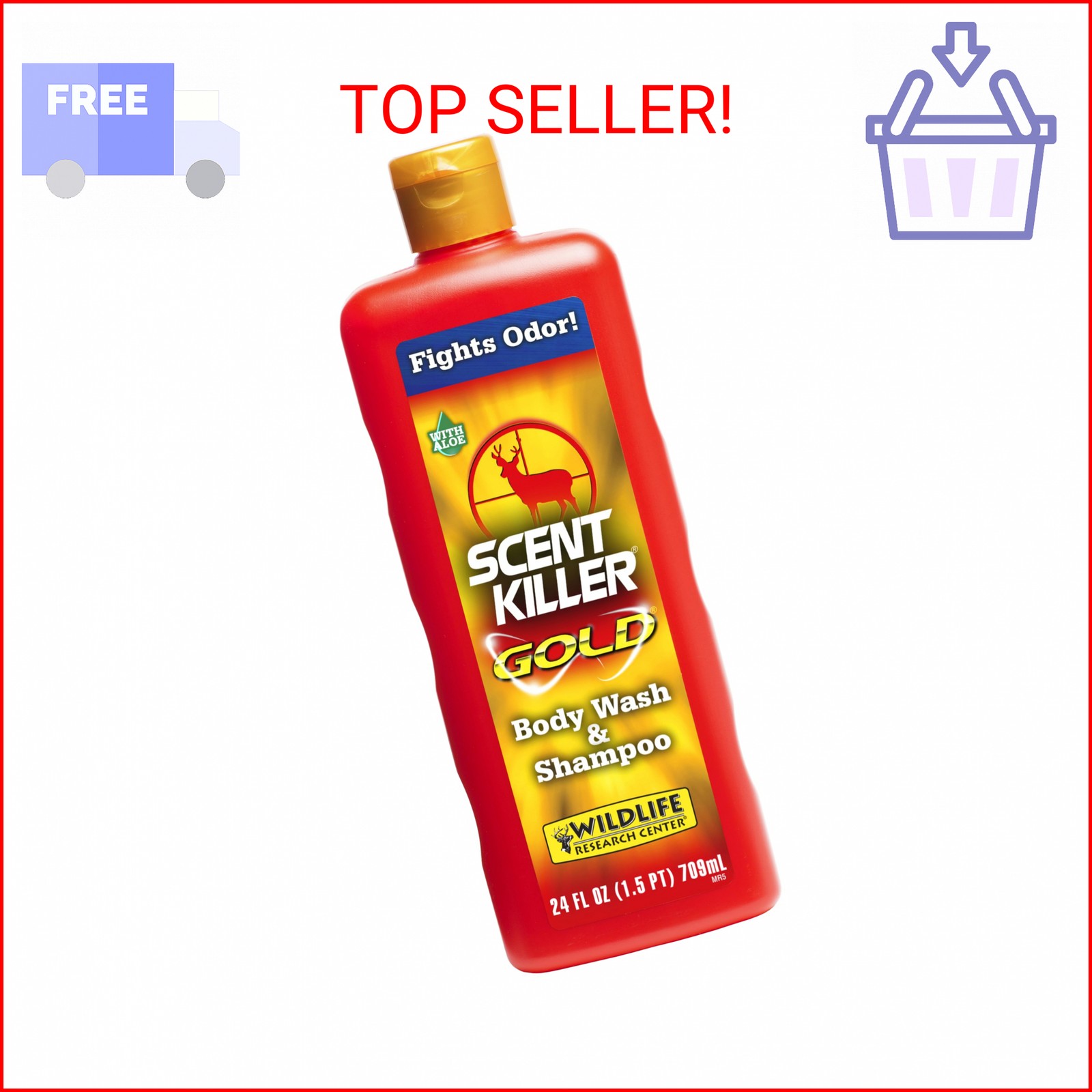 Wildlife Research Scent Killer Gold 1241 Gold Body Wash and Shampoo, 24 Ounce