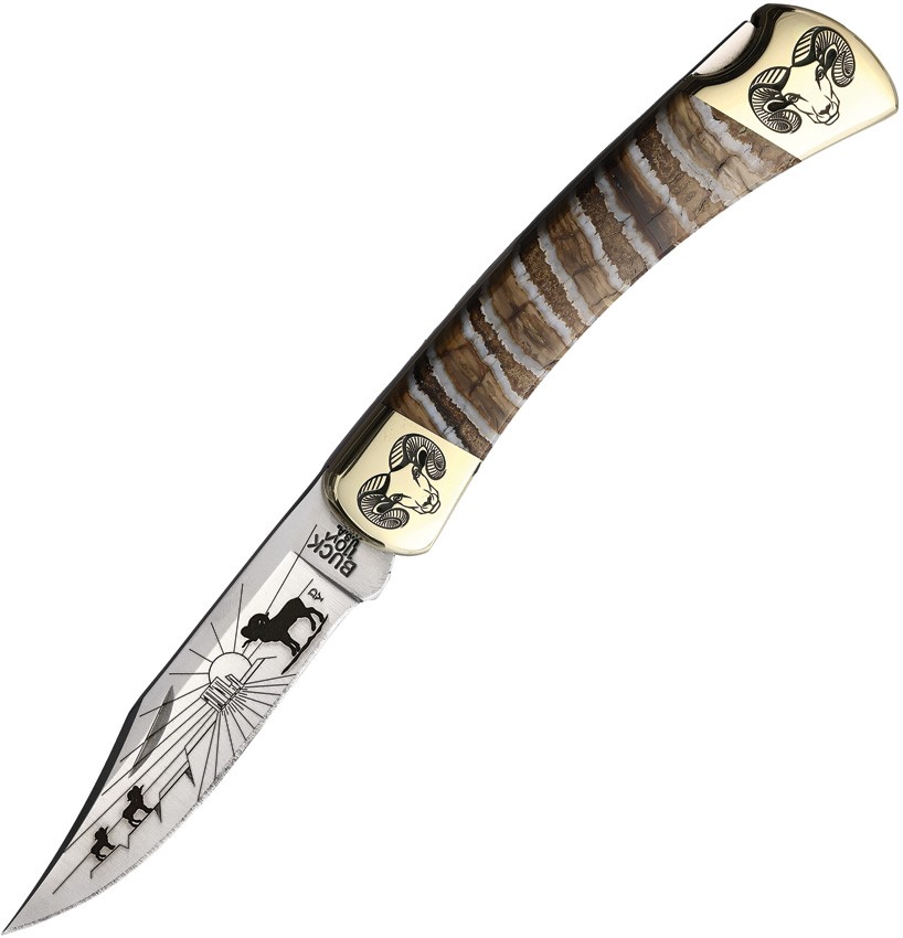 Yellowhorse Custom Buck 110 Lockback YH433 MAMMOTH RAM 3.75" Stainless