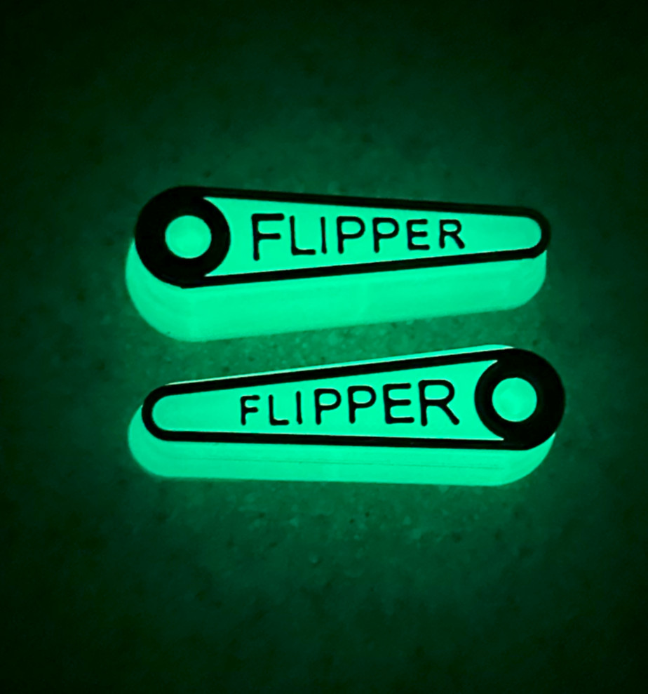 Gottlieb Pinball Flipper Bats for EM Machines - Glow in Dark - 2"