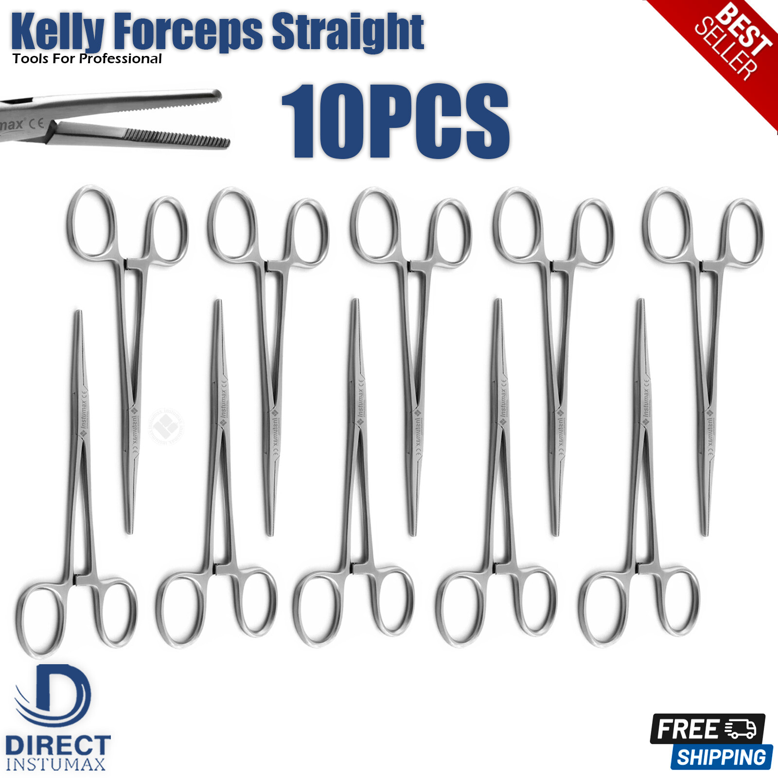 Kelly Hemostatic Locking Artery Forceps, Straight Premium German Stainless