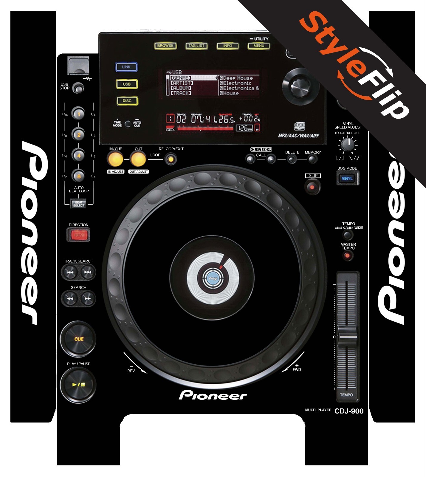 Pioneer CDJ-900 Skin | Color Black | Protective Decal | StyleFlip Skins