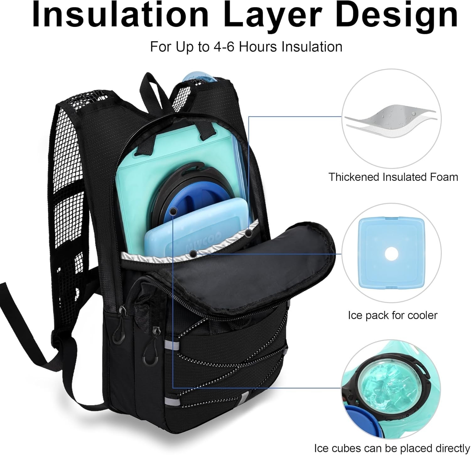 Hydration Backpack - Lightweight Water Backpack with 2L Water Bladder Bag, Ru...