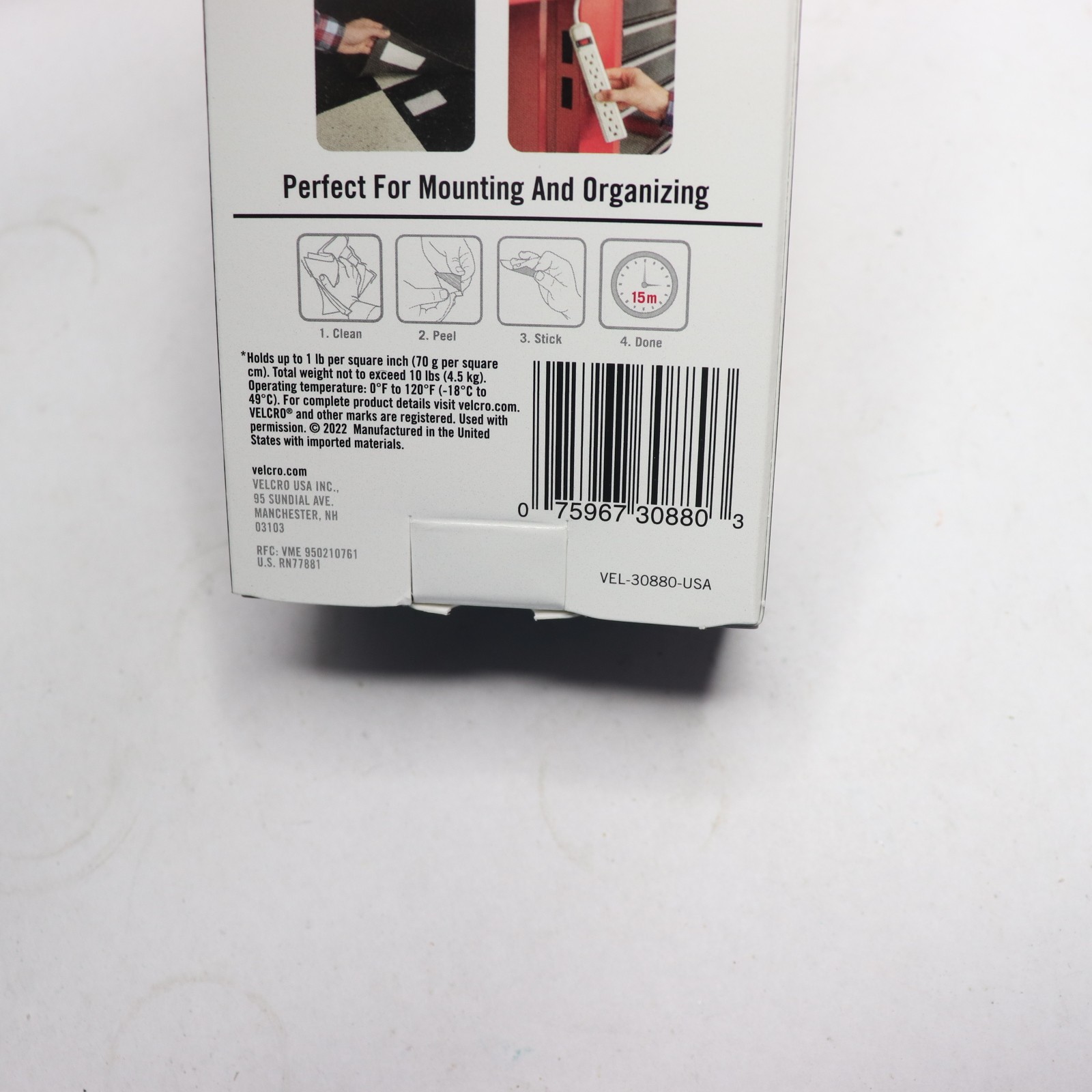 Industrial Strength Hook & Loop Kit Black and White 4" x 2" Strips