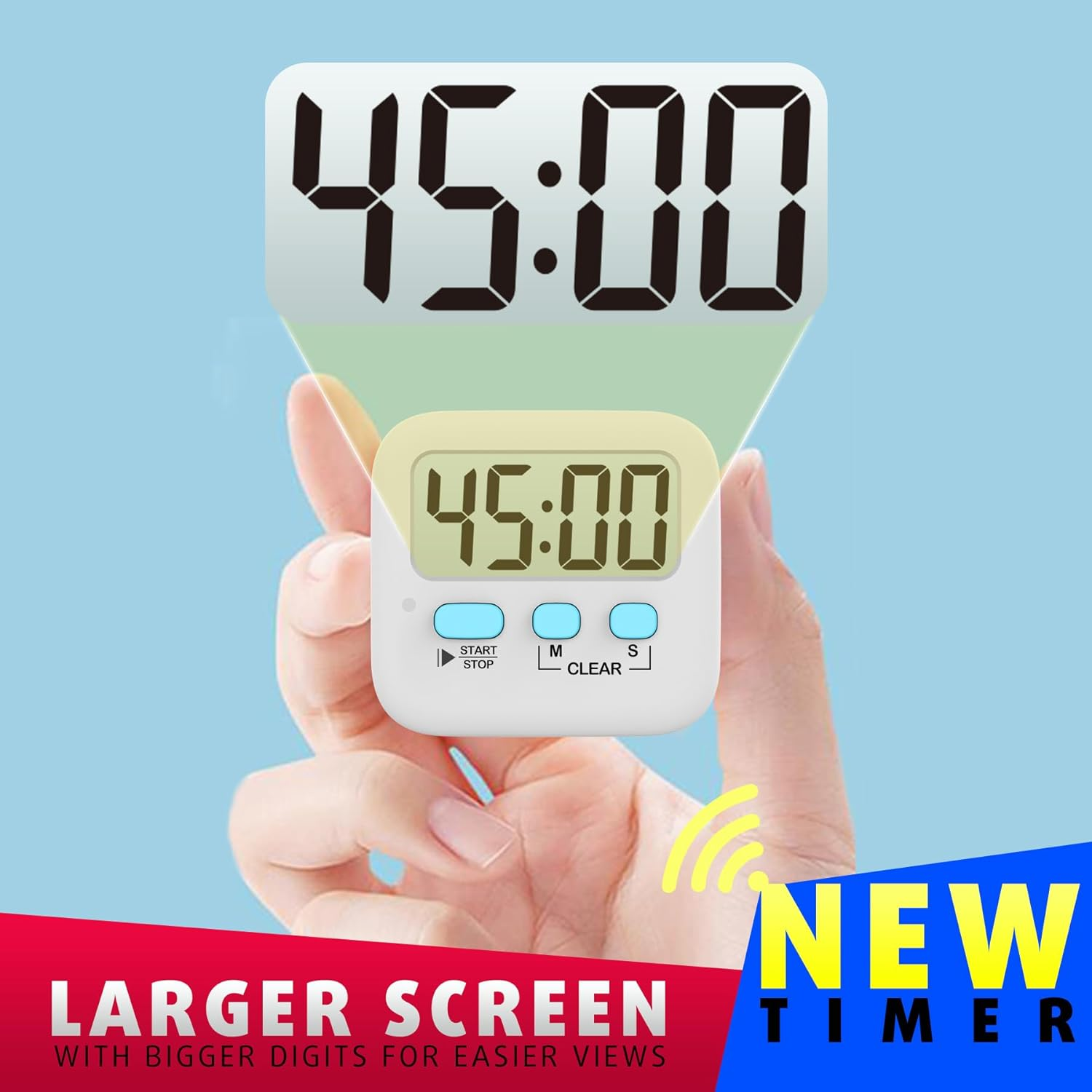 Antonki Timer, Timer for Kids, Kitchen Timers, Digital Timer for Cooking, Egg