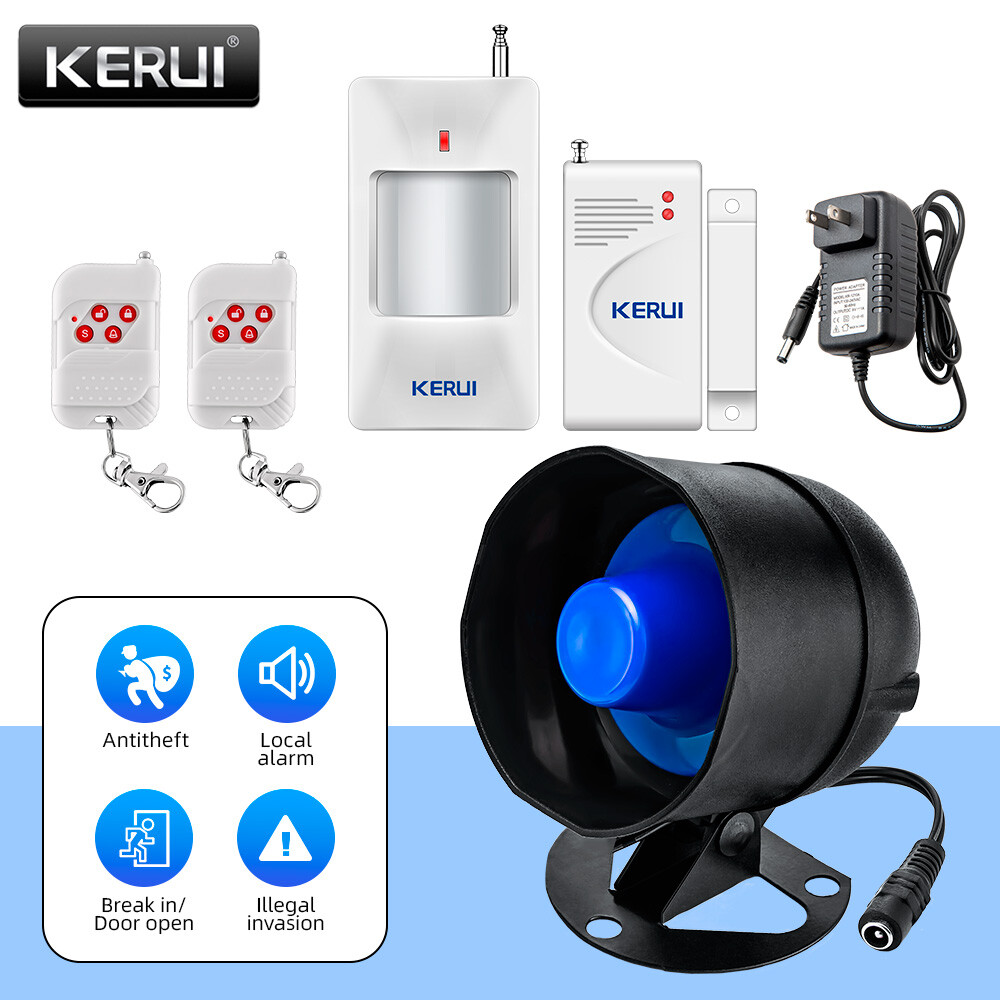 Home Protection Wireless Burglar Alarm System Garage Security Alert Blue KERUI