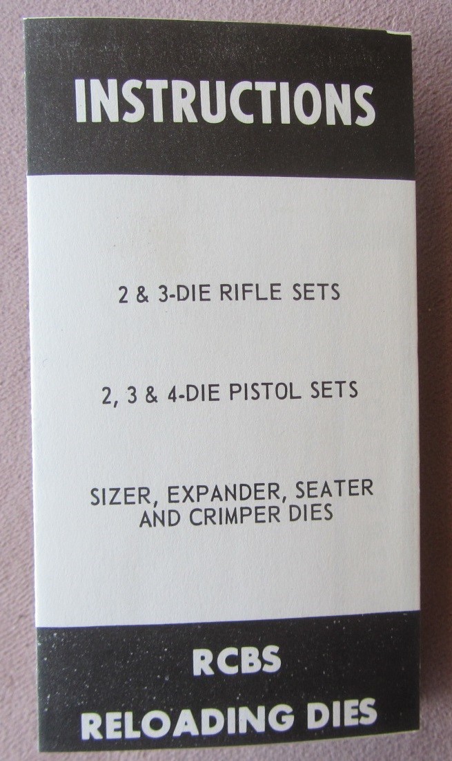 Vintage RCBS Instructions Reloading Dies + Tools Die Rifle + Pistol Sets