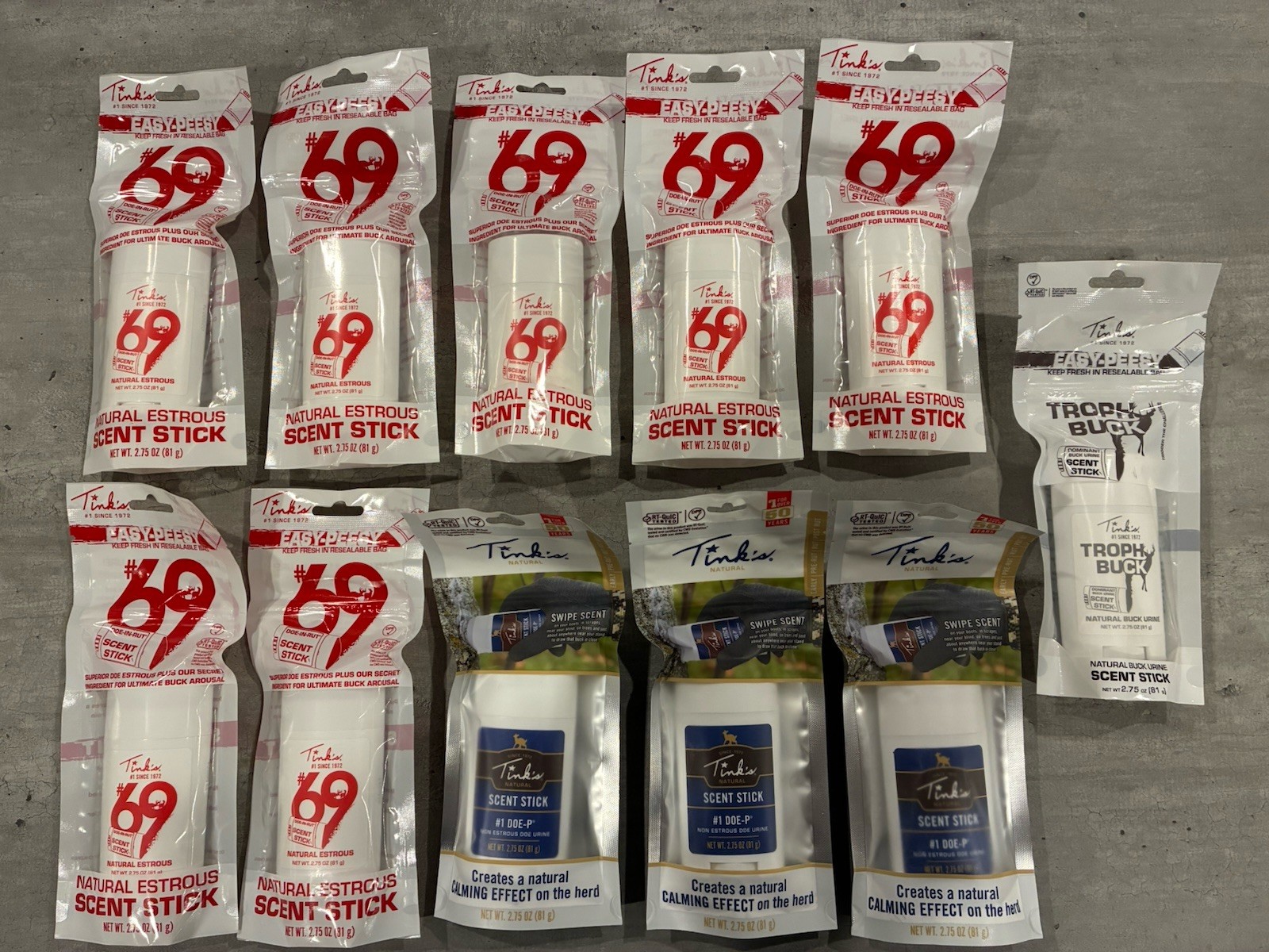 Tinks Natural Scent Sticks - 11 Packages - 3 Varieties - New & Sealed