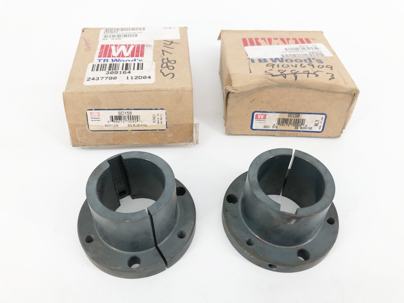 Lot of 2 New TB Woods SD158 Quick Disconnect Bushings