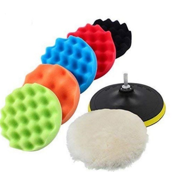 8Pcs 5 Inch Polishing Pads Sponge Waxing Foam Buffing Kit Car Polisher for Drill
