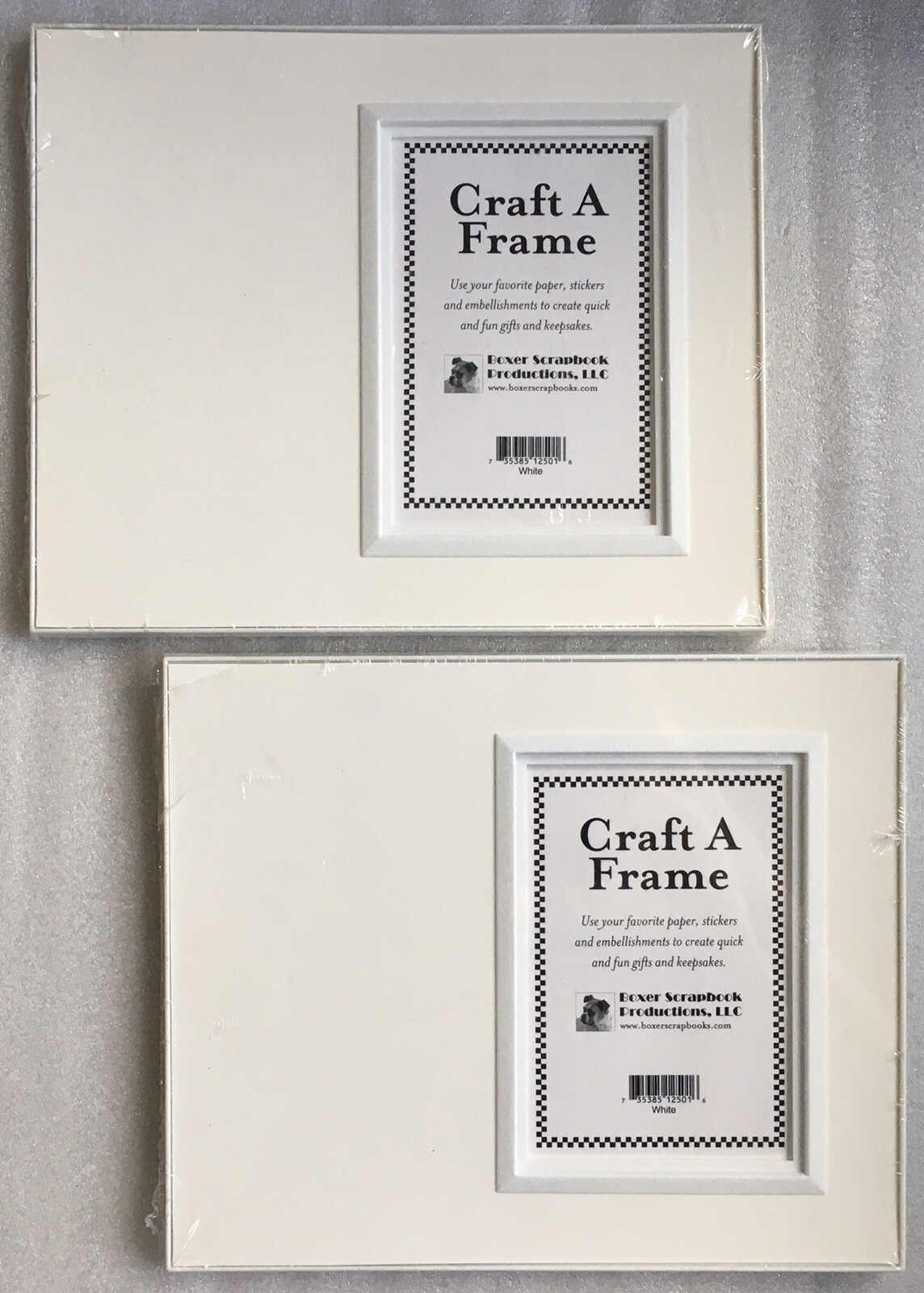 Boxer Lot of 2 Scrapbook Productions Craft a Frame Photo Display DIY white NEW