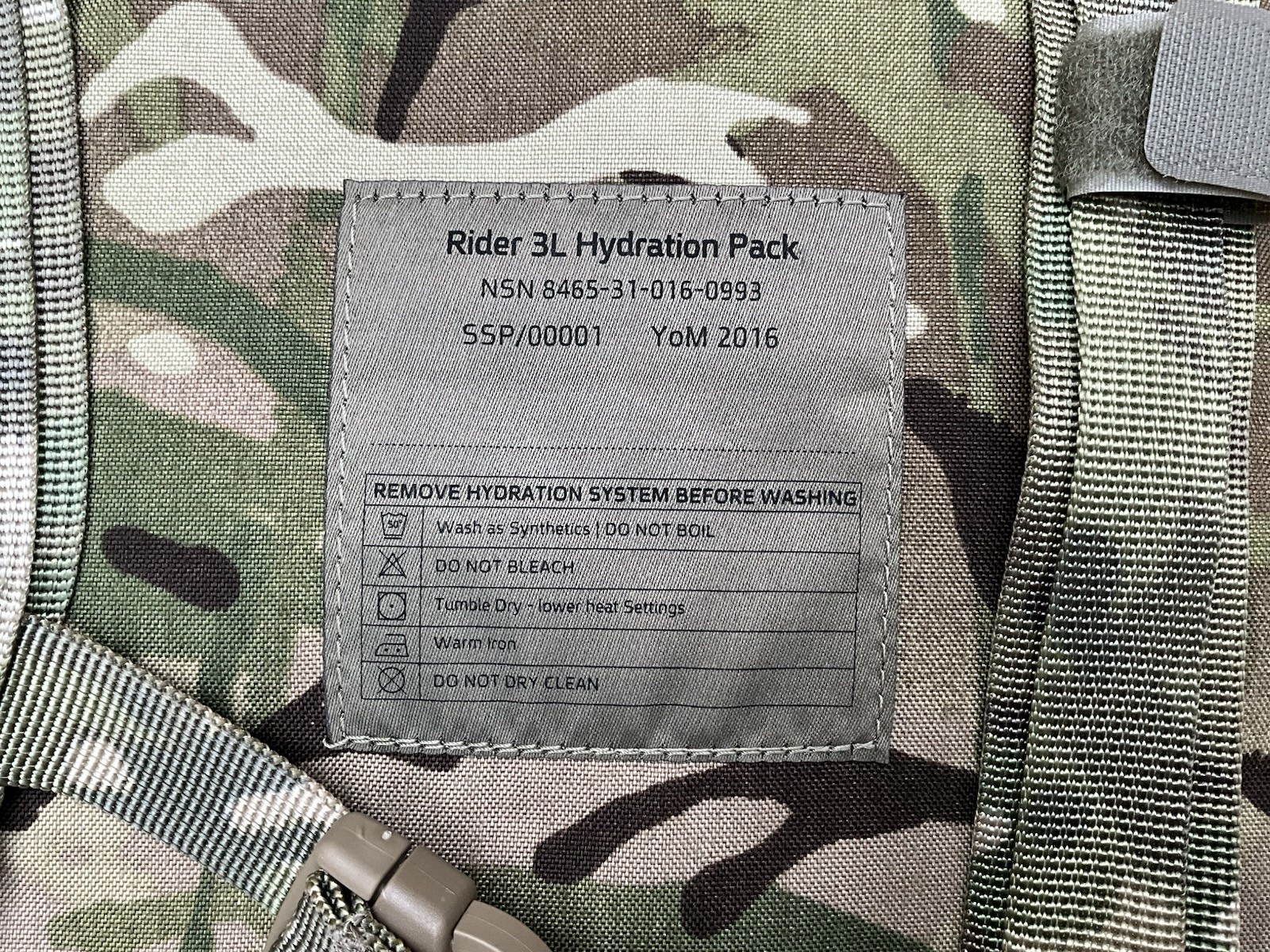 British Army MTP Rider 3L Hydration Pack